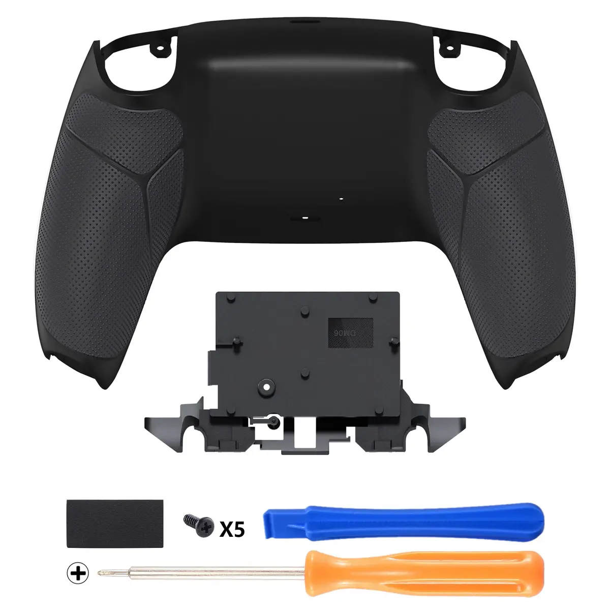 Extremerate Performance Grip Replacement Back Housing Bottom Shell For Ps5 Controller Bdm-010/020/030/040/050/060 - Rubberized Black 1