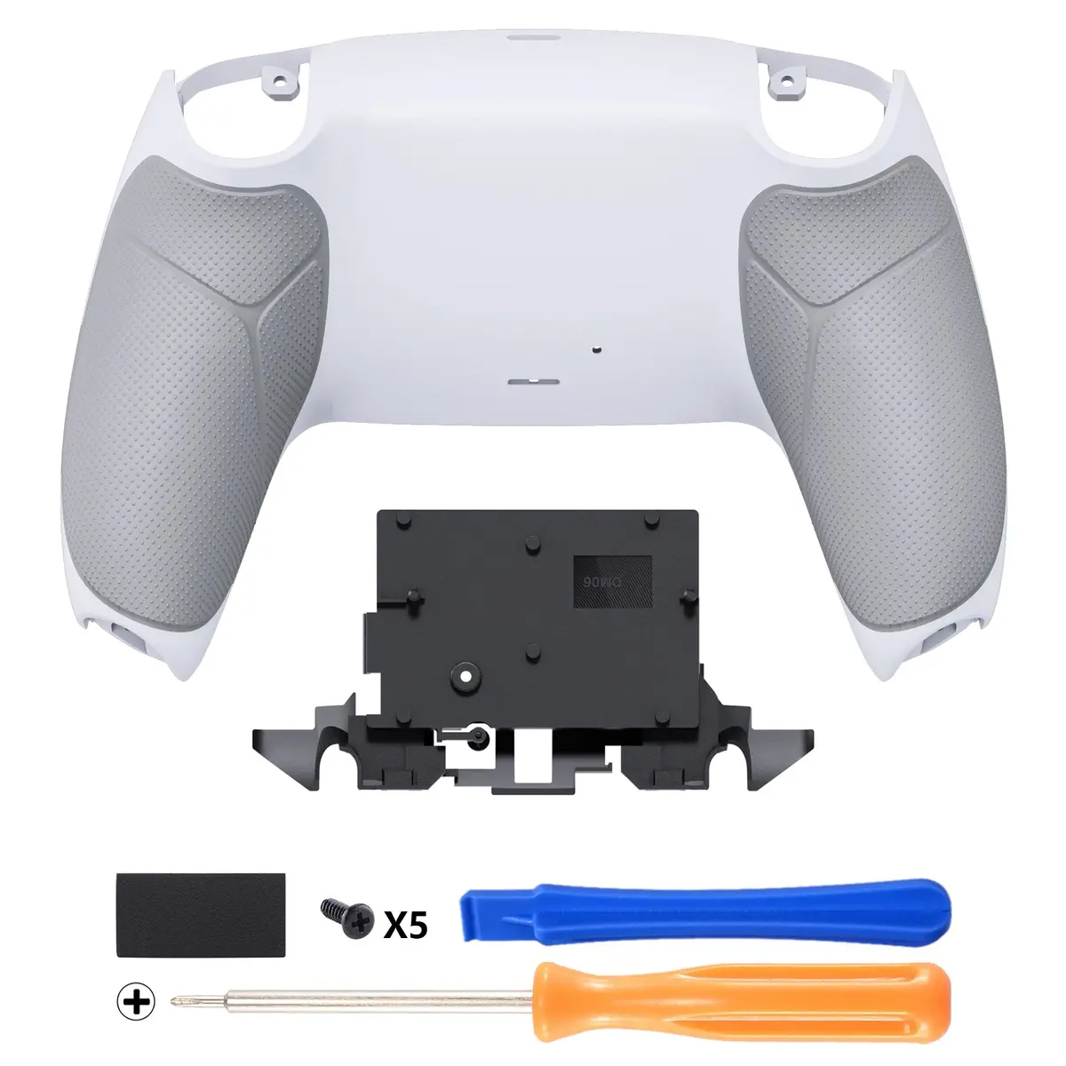 Extremerate Performance Grip Replacement Back Housing Bottom Shell For Ps5 Controller Bdm-010/020/030/040/050/060 - Rubberized White 1