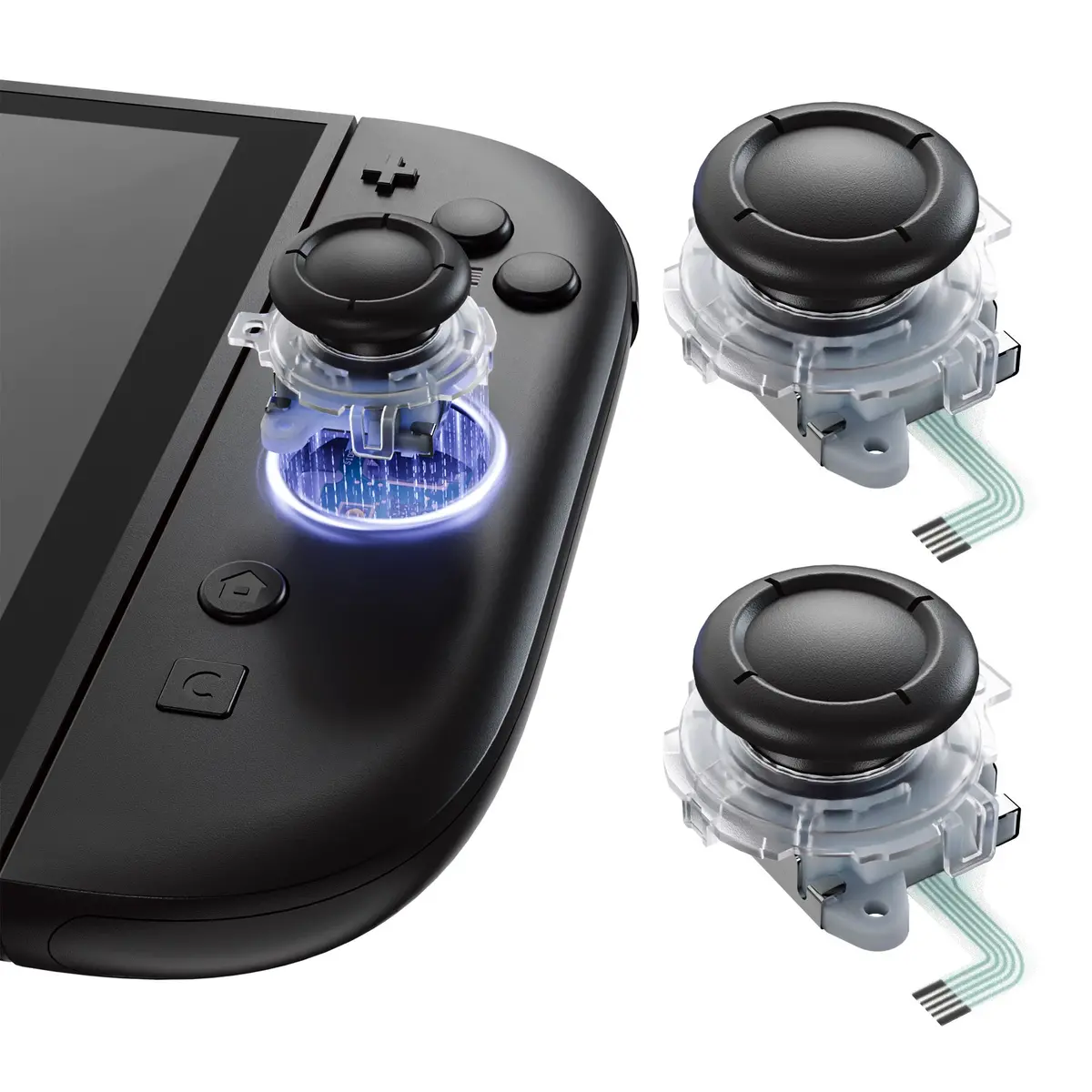 Extremerate Replacement 3D Joystick For Nintendo Switch 2 Joycon - Clear 1