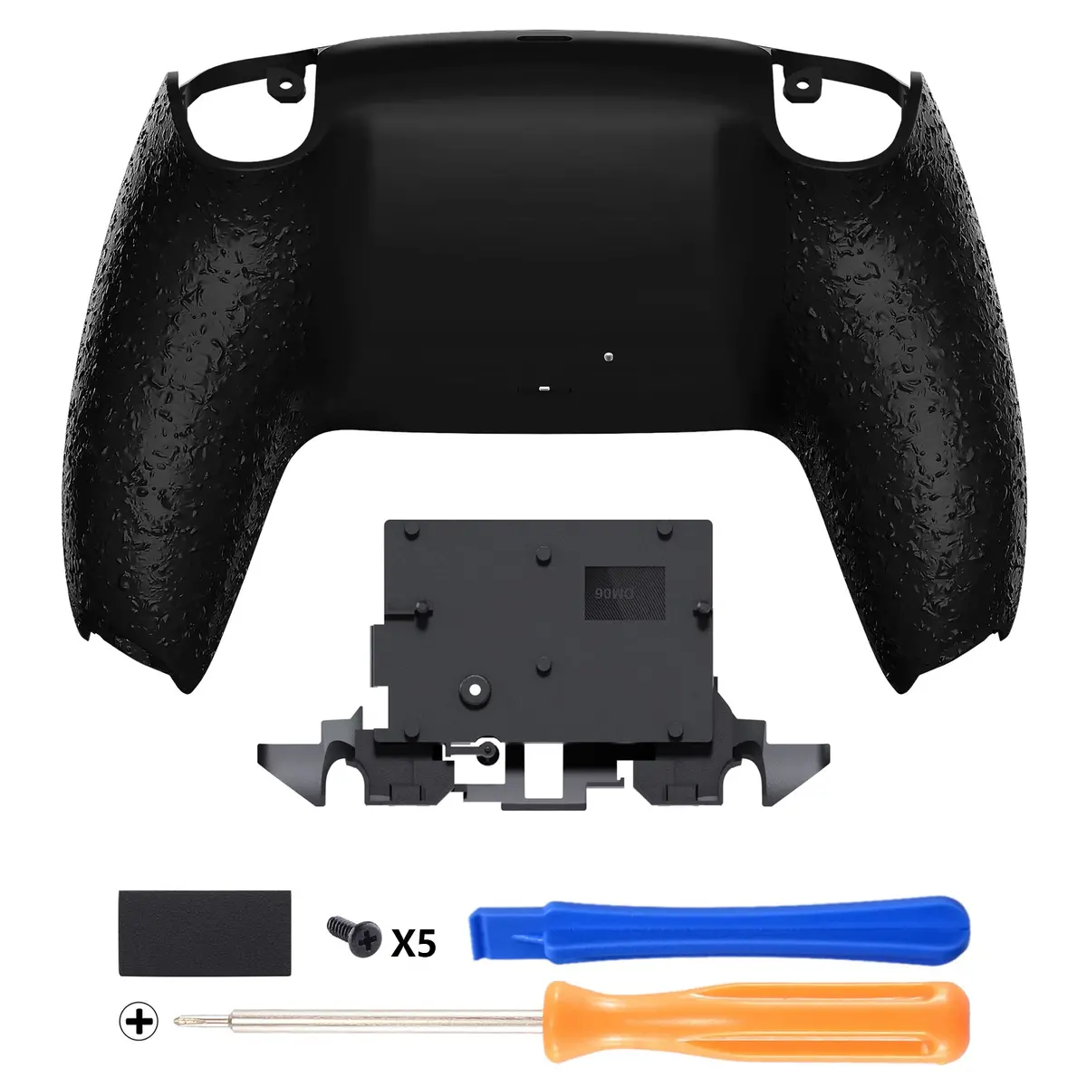 Extremerate Replacement Back Housing Bottom Shell For Ps5 Controller Bdm-010/020/030/040/050/060 - Textured Black 1