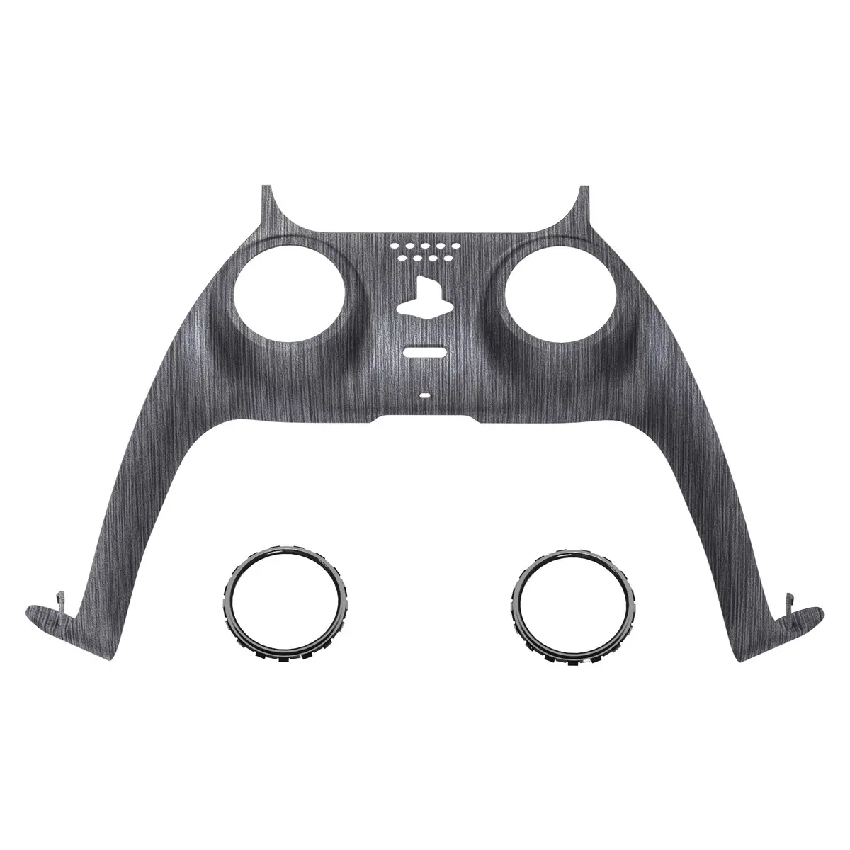 Extremerate Replacement Decorative Trim Shell With Accent Rings Compatible With Ps5 Controller Bdm-010/020/030/040/050 - Brushed Silver 1