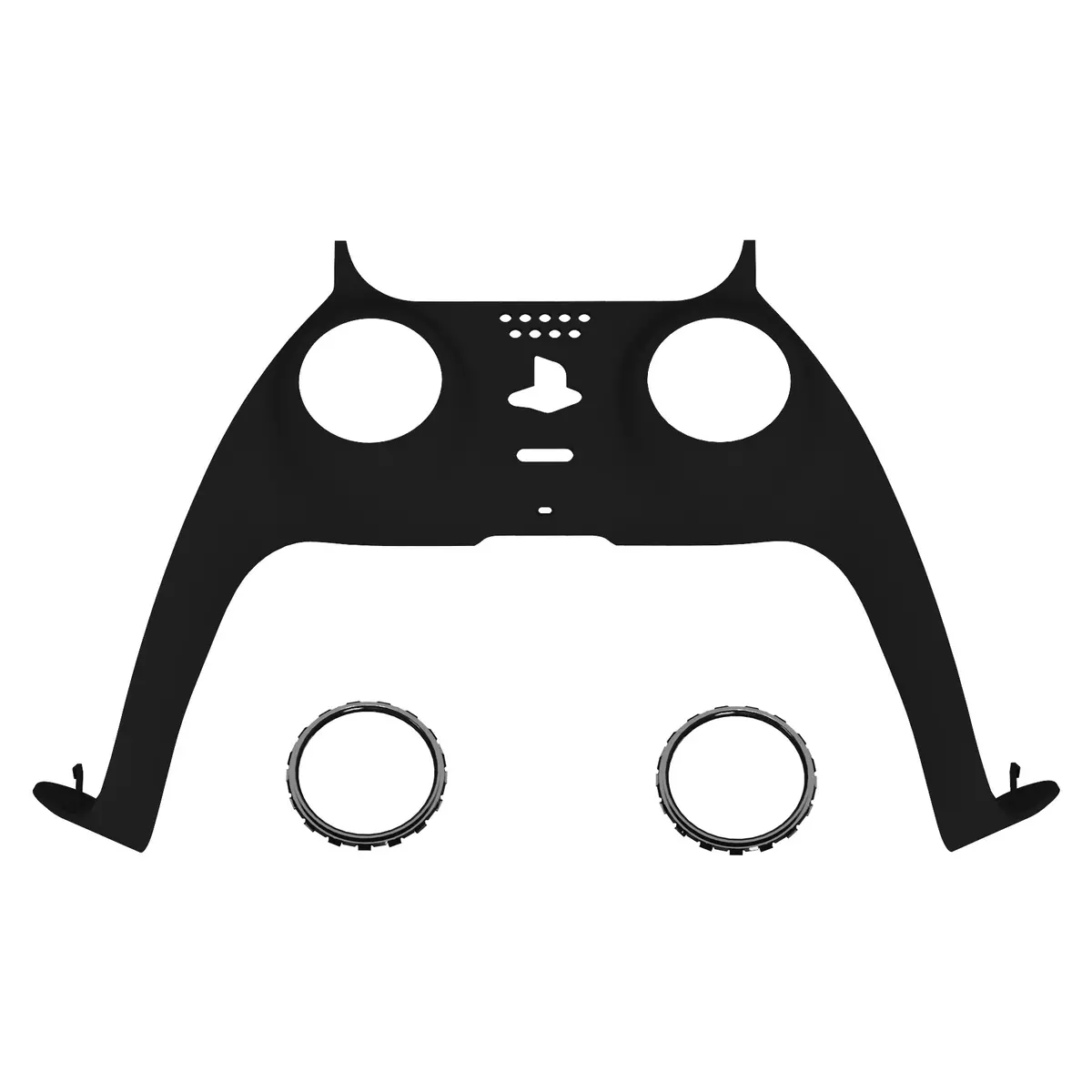 Extremerate Replacement Decorative Trim Shell With Accent Rings Compatible With Ps5 Controller Bdm-010/020/030/040/050 - Black 1