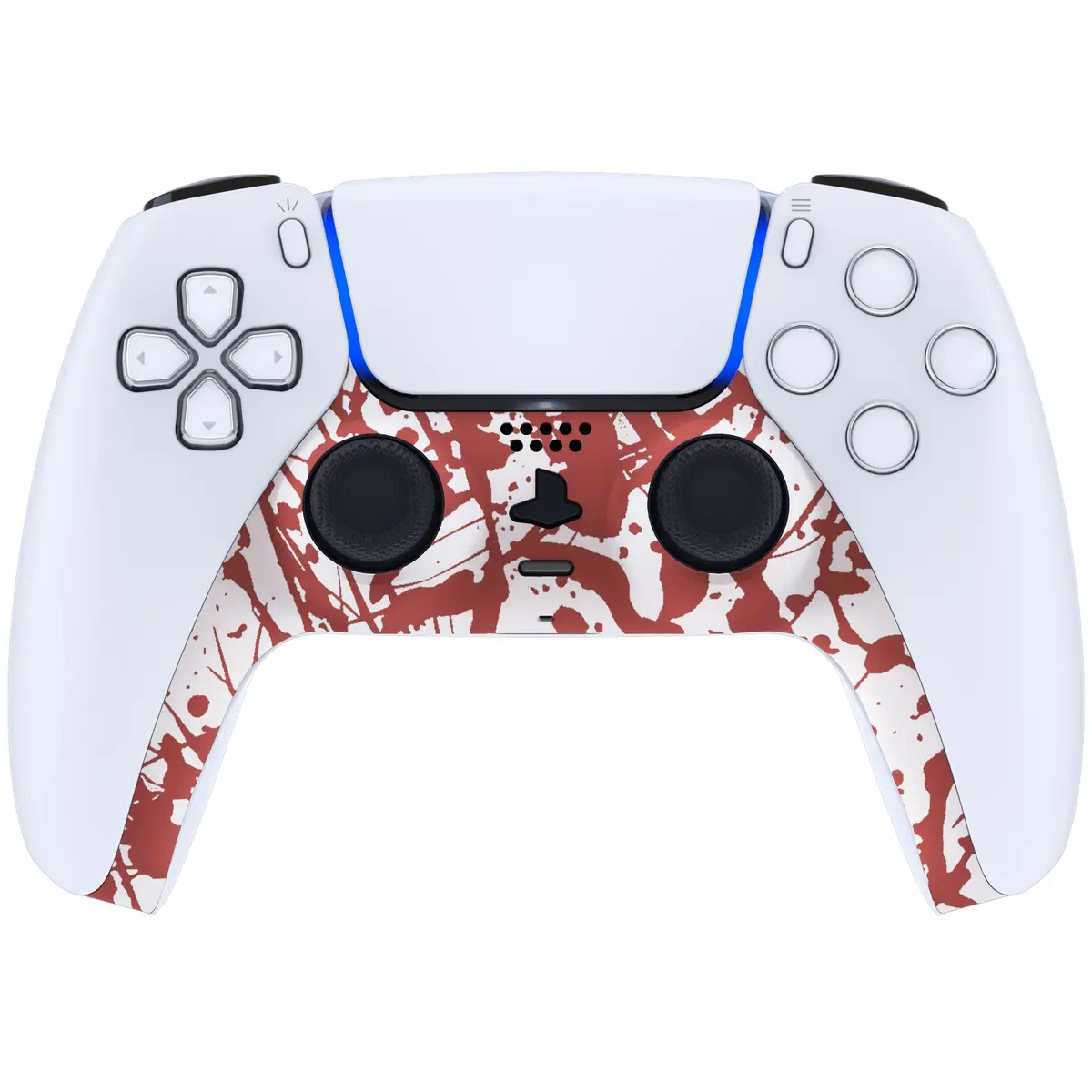 Extremerate Replacement Decorative Trim Shell With Accent Rings Compatible With Ps5 Controller Bdm-010/020/030/040/050 - Blood 2