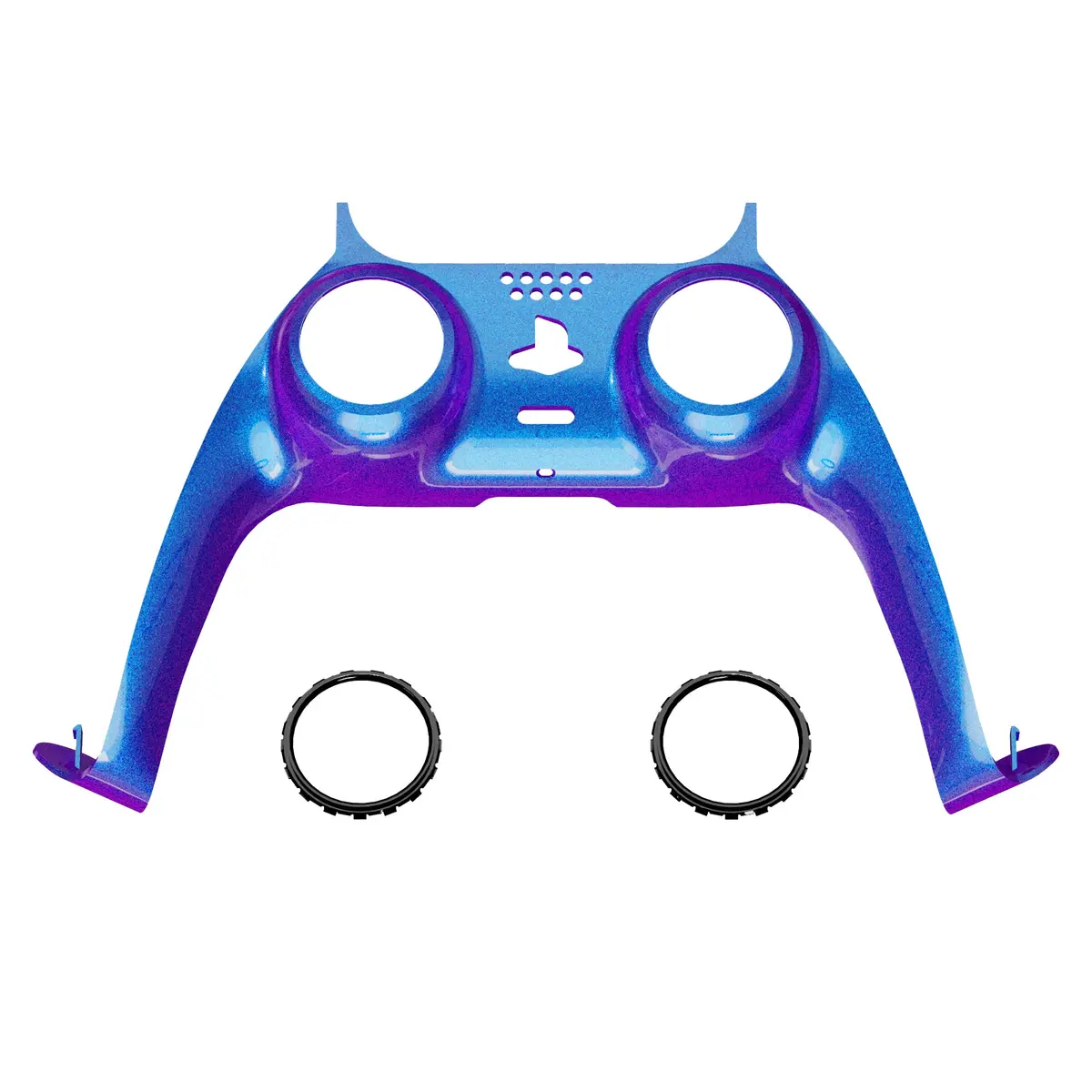 Extremerate Replacement Decorative Trim Shell With Accent Rings Compatible With Ps5 Controller Bdm-010/020/030/040/050 - Chameleon Purple Blue 1