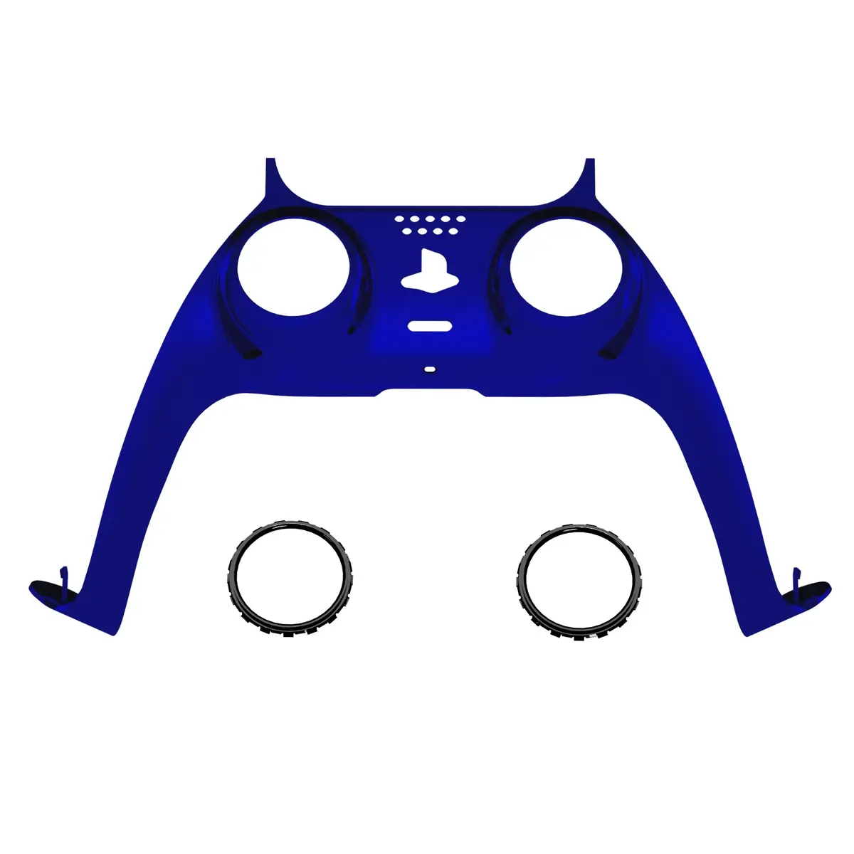 Extremerate Replacement Decorative Trim Shell With Accent Rings Compatible With Ps5 Controller Bdm-010/020/030/040/050 - Chrome Blue Glossy 1