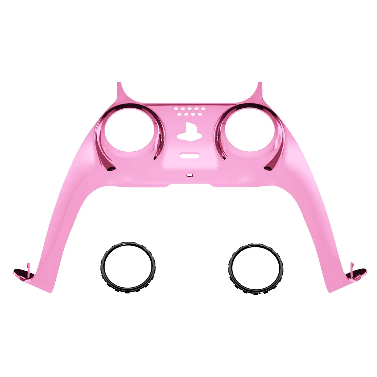 Extremerate Replacement Decorative Trim Shell With Accent Rings Compatible With Ps5 Controller Bdm-010/020/030/040/050 - Chrome Pink Glossy 1