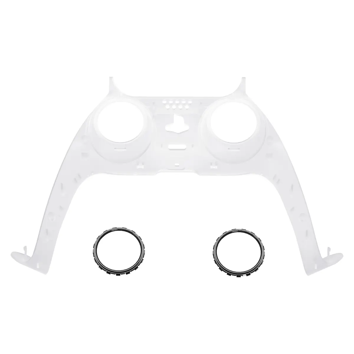 Extremerate Replacement Decorative Trim Shell With Accent Rings Compatible With Ps5 Controller Bdm-010/020/030/040/050 - Clear 1