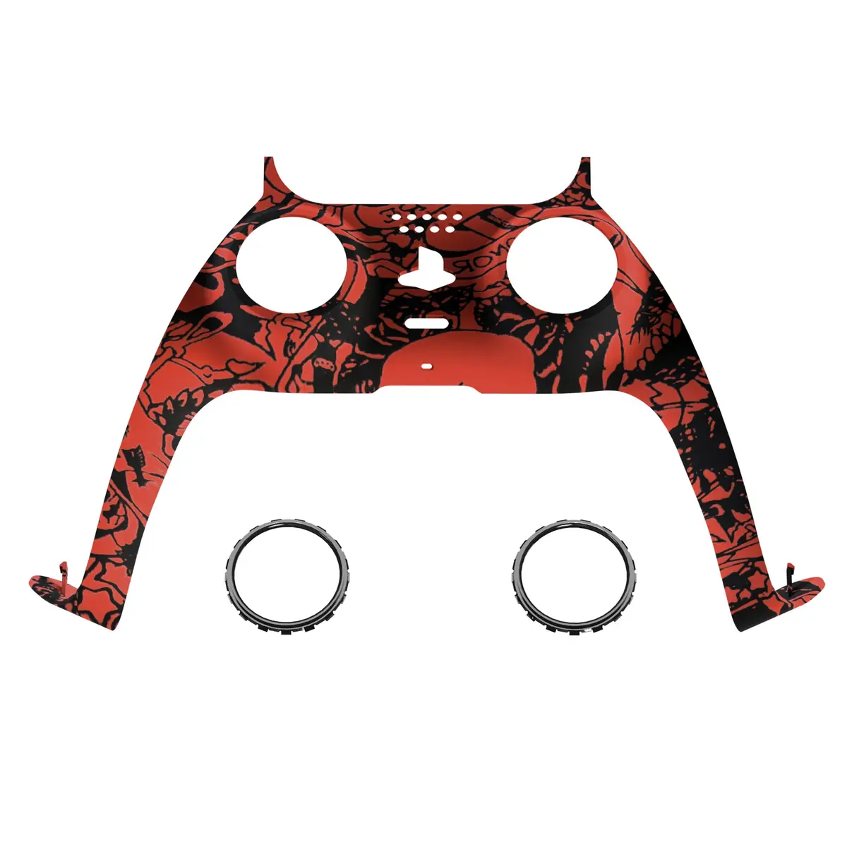 Extremerate Replacement Decorative Trim Shell With Accent Rings Compatible With Ps5 Controller Bdm-010/020/030/040/050 - Demons And Monsters 1