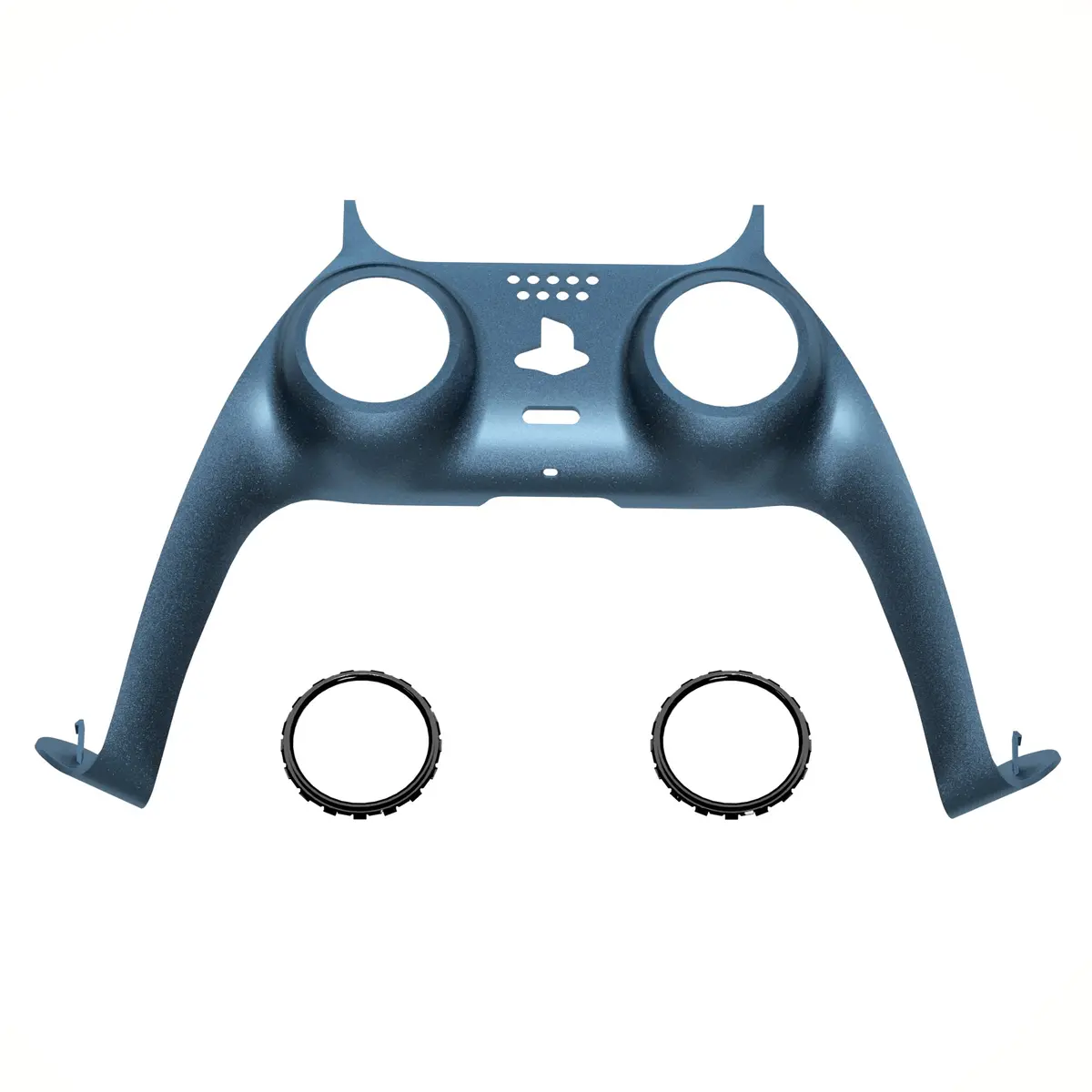 Extremerate Replacement Decorative Trim Shell With Accent Rings Compatible With Ps5 Controller Bdm-010/020/030/040/050 - Metallic Regal Blue 1