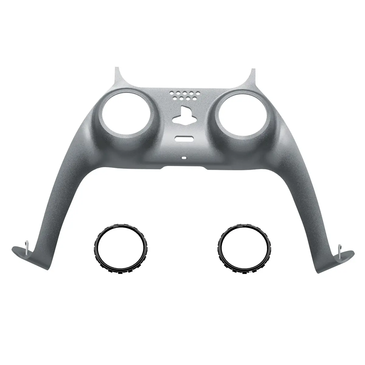 Extremerate Replacement Decorative Trim Shell With Accent Rings Compatible With Ps5 Controller Bdm-010/020/030/040/050 - Metallic Steel Gray 1