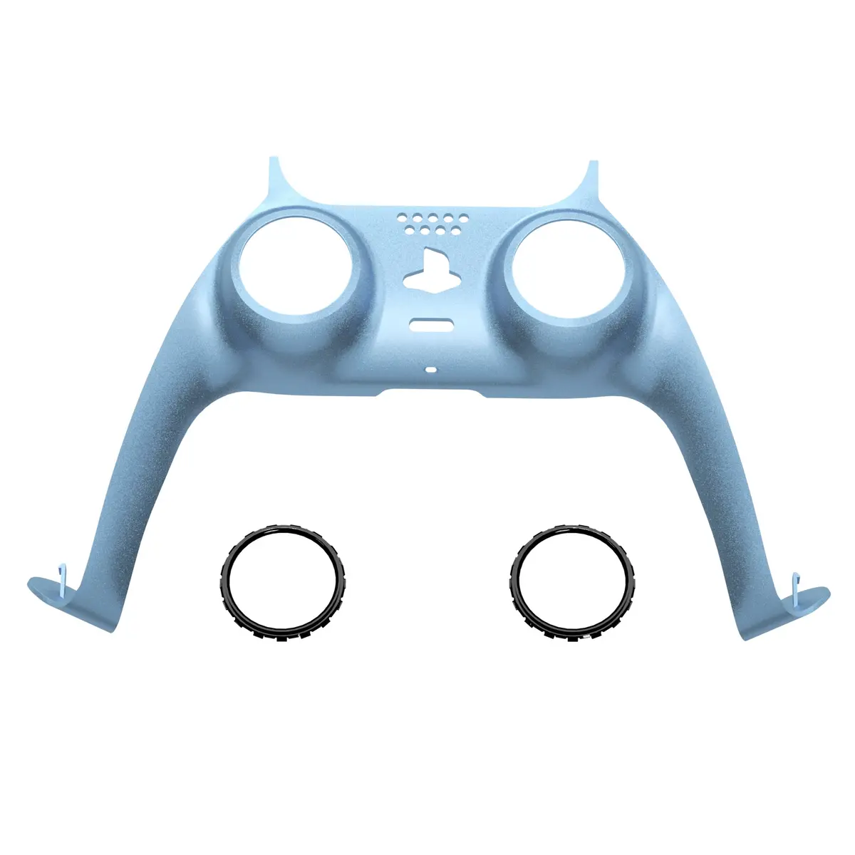 Extremerate Replacement Decorative Trim Shell With Accent Rings Compatible With Ps5 Controller Bdm-010/020/030/040/050 - Metallic Titanium Blue 1