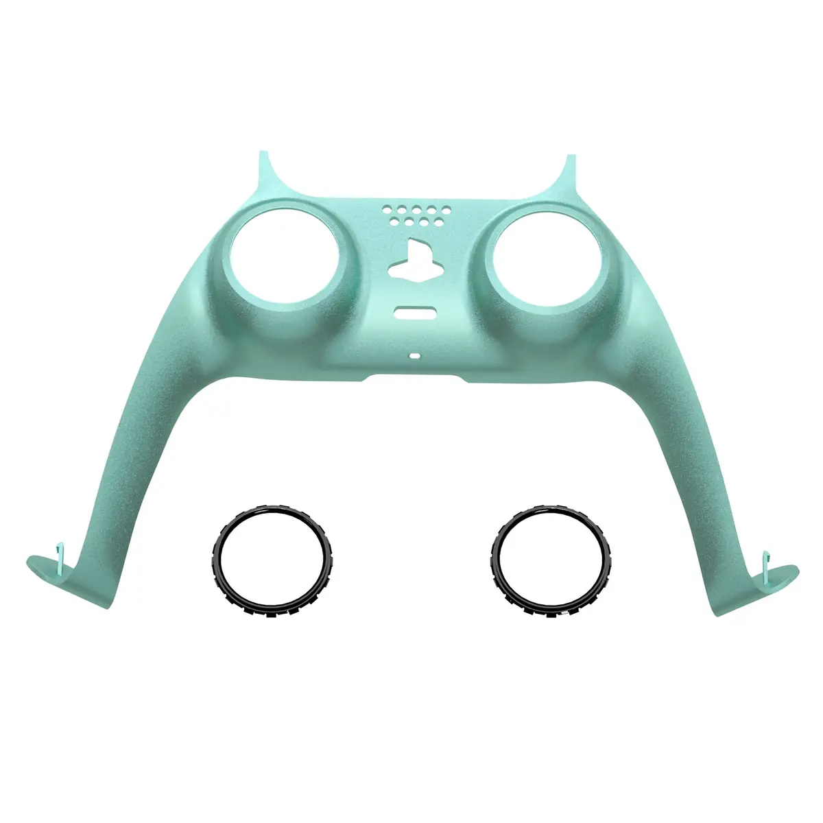 Extremerate Replacement Decorative Trim Shell With Accent Rings Compatible With Ps5 Controller Bdm-010/020/030/040/050 - Metallic Vista Green 1