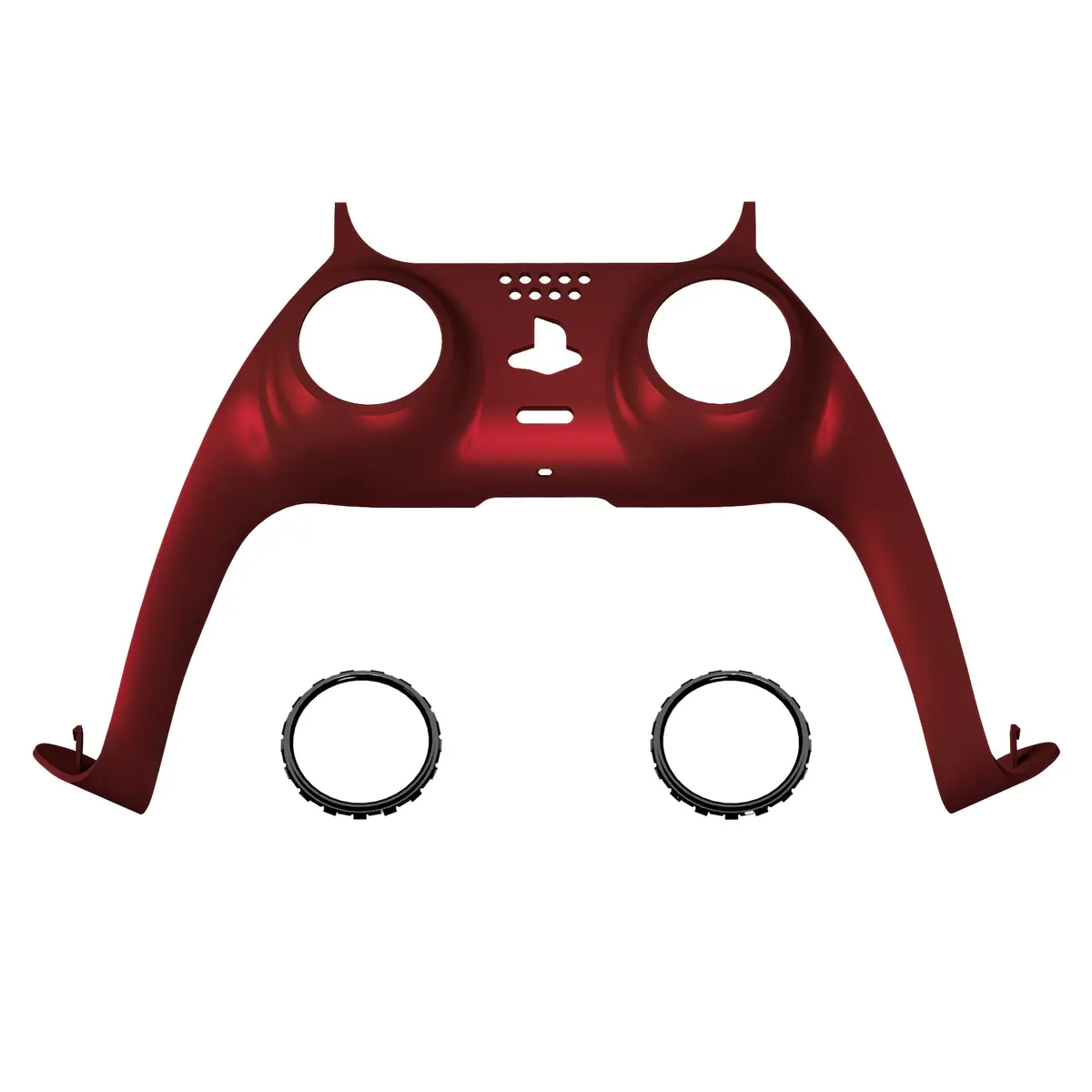 Extremerate Replacement Decorative Trim Shell With Accent Rings Compatible With Ps5 Controller Bdm-010/020/030/040/050 - Scarlet Red 1