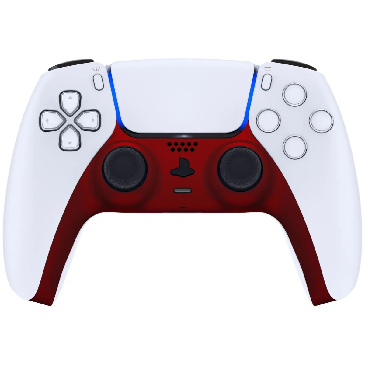 Extremerate Replacement Decorative Trim Shell With Accent Rings Compatible With Ps5 Controller Bdm-010/020/030/040/050 - Scarlet Red 2