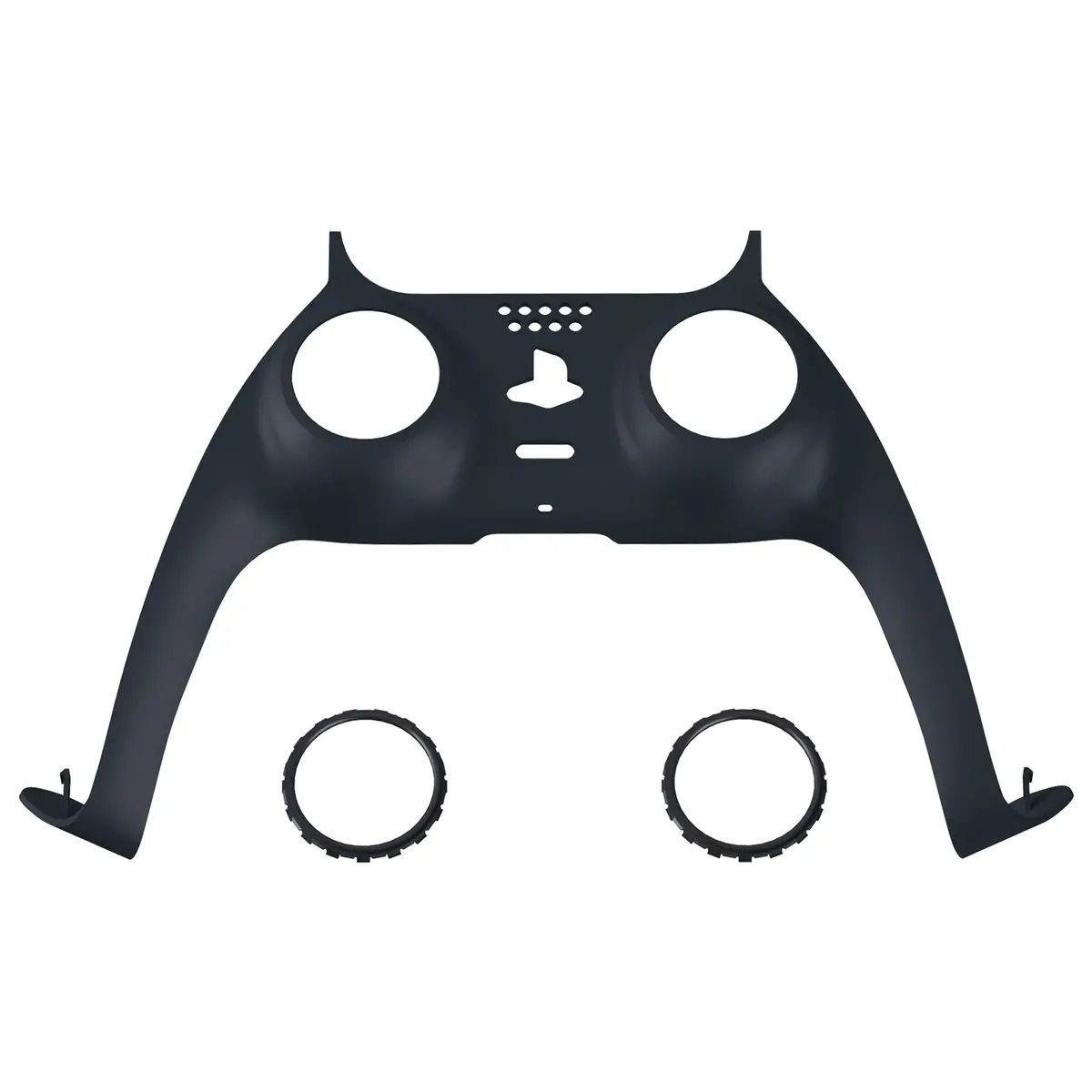 Extremerate Replacement Decorative Trim Shell With Accent Rings Compatible With Ps5 Controller Bdm-010/020/030/040/050 - Solid Black 1