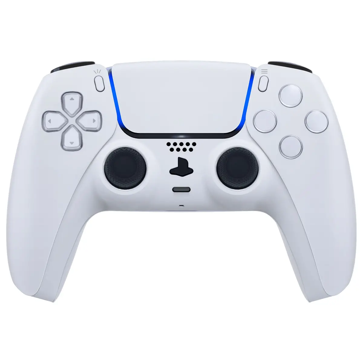 Extremerate Replacement Decorative Trim Shell With Accent Rings Compatible With Ps5 Controller Bdm-010/020/030/040/050 - Solid White 2
