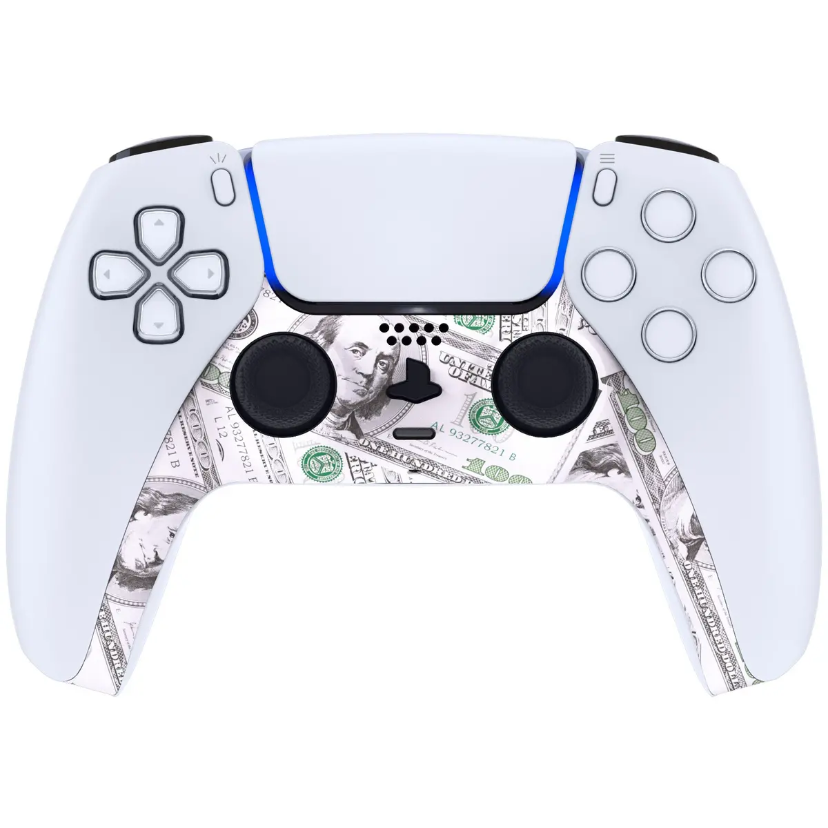 Extremerate Replacement Decorative Trim Shell With Accent Rings Compatible With Ps5 Controller Bdm-010/020/030/040/050 - The $100 Cash Money 2