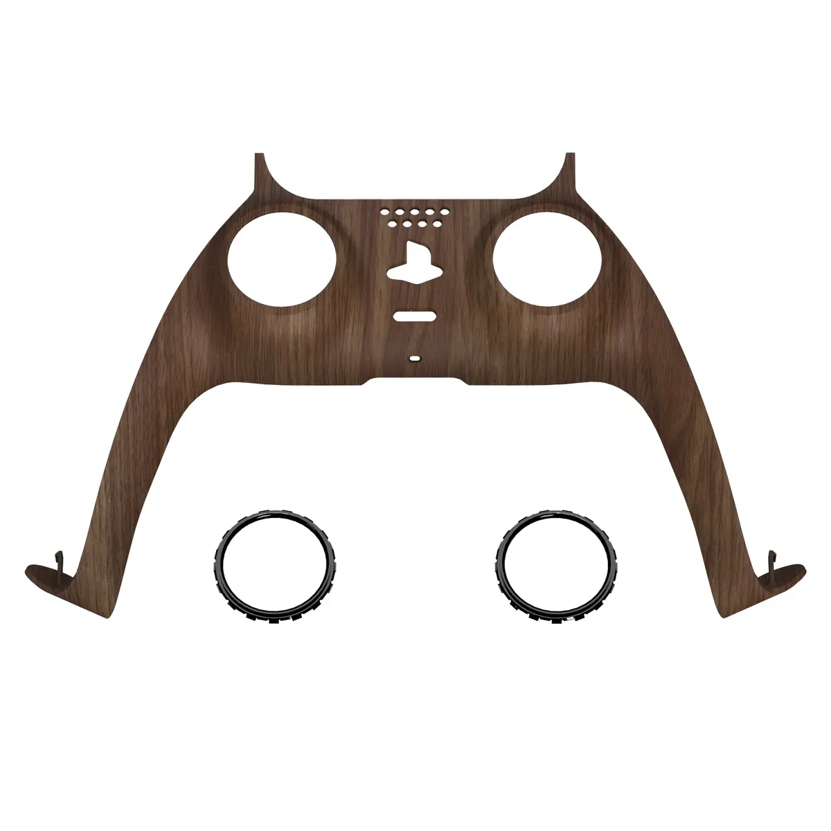 Extremerate Replacement Decorative Trim Shell With Accent Rings Compatible With Ps5 Controller Bdm-010/020/030/040/050 - Wood Grain 1