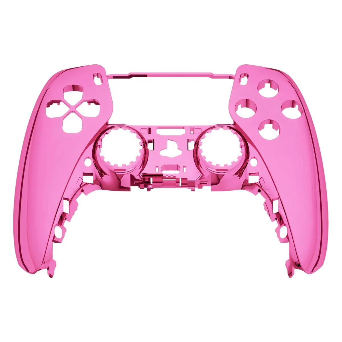 Extremerate Replacement Front Housing Shell Compatible With Ps5 Controller Bdm-010/020/030/040/050 - Chrome Pink Glossy 1