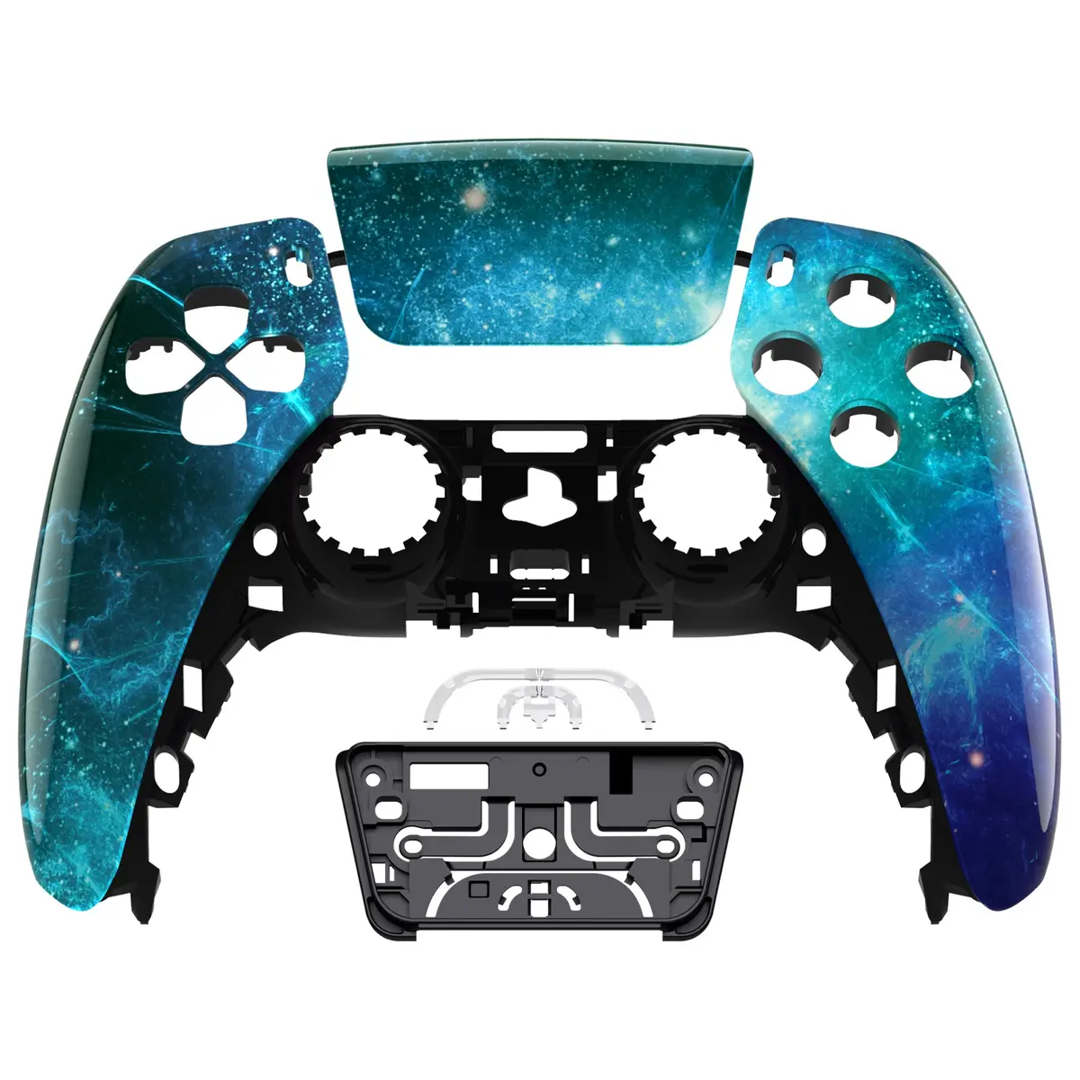 Extremerate Replacement Front Housing Shell With Touchpad Compatible With Ps5 Controller Bdm-010/020/030/040/050 - Blue Nebula 1