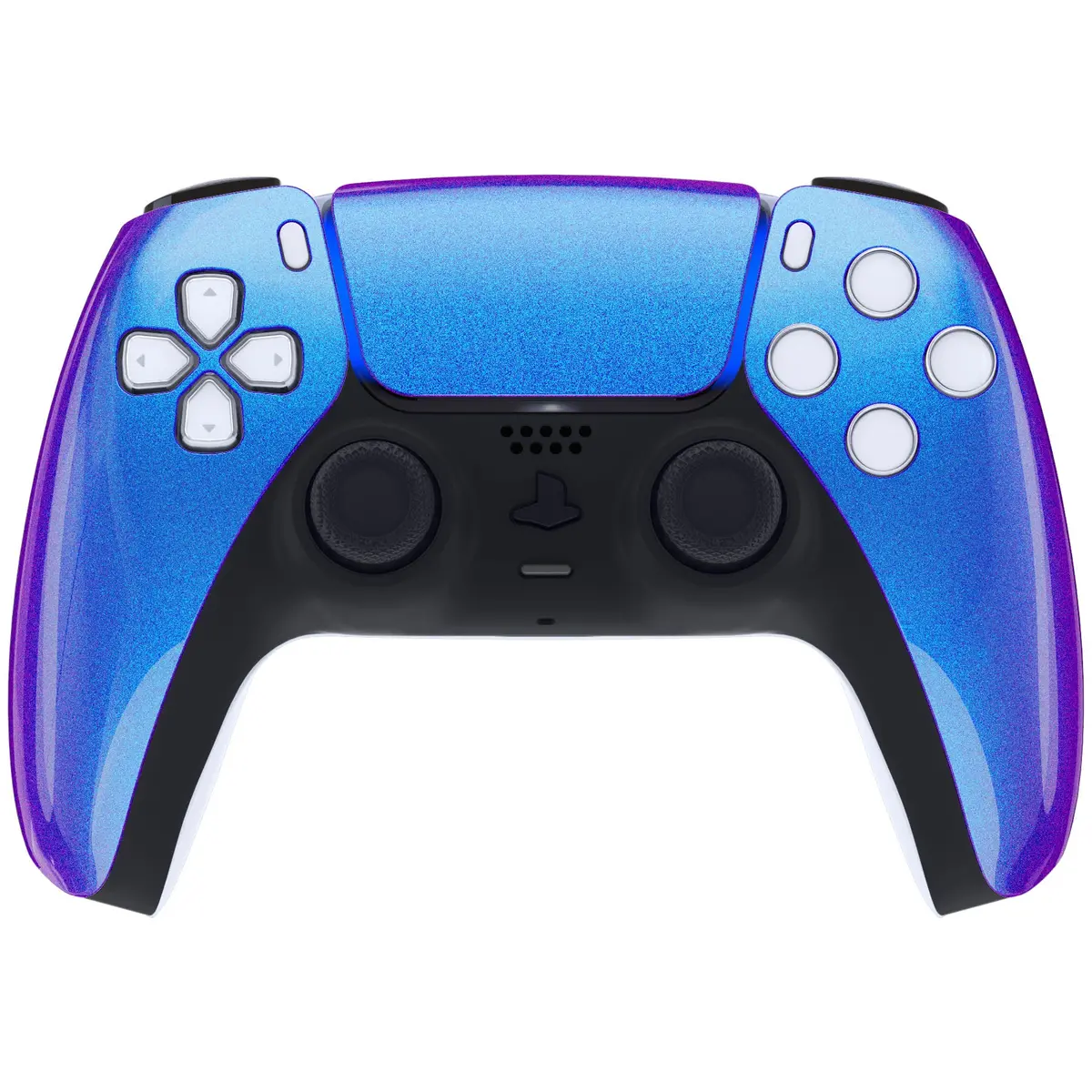Extremerate Replacement Front Housing Shell With Touchpad Compatible With Ps5 Controller Bdm-010/020/030/040/050 - Chameleon Purple Blue 2