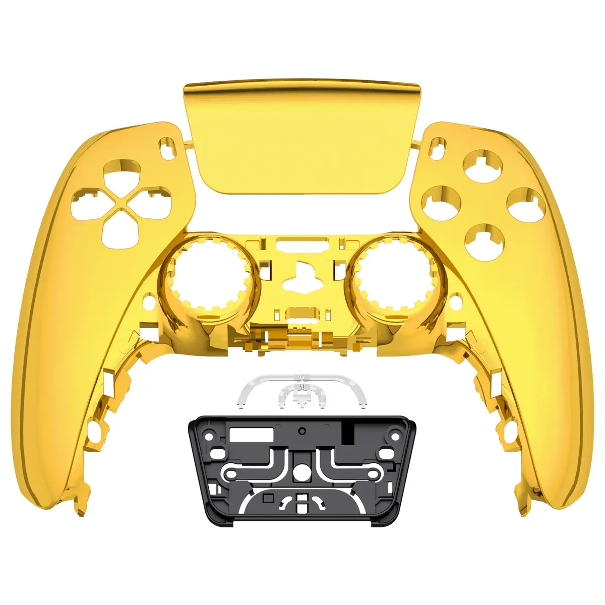 Extremerate Replacement Front Housing Shell With Touchpad Compatible With Ps5 Controller Bdm-010/020/030/040/050/060 - Chrome Gold 1