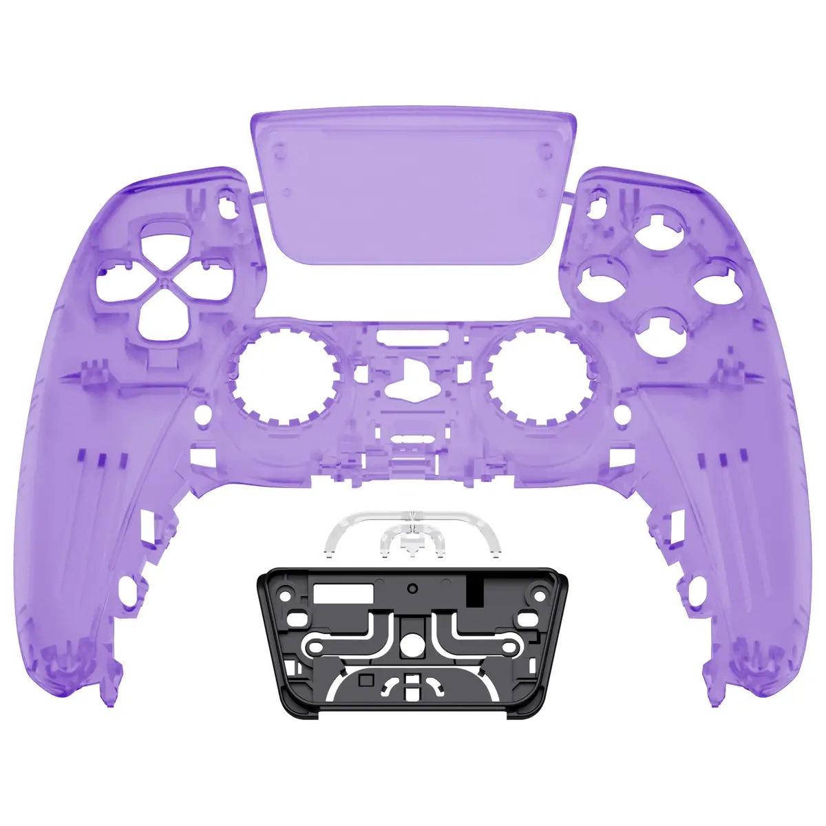 Extremerate Replacement Front Housing Shell With Touchpad Compatible With Ps5 Controller Bdm-010/020/030/040/050 - Clear Atomic Purple 1