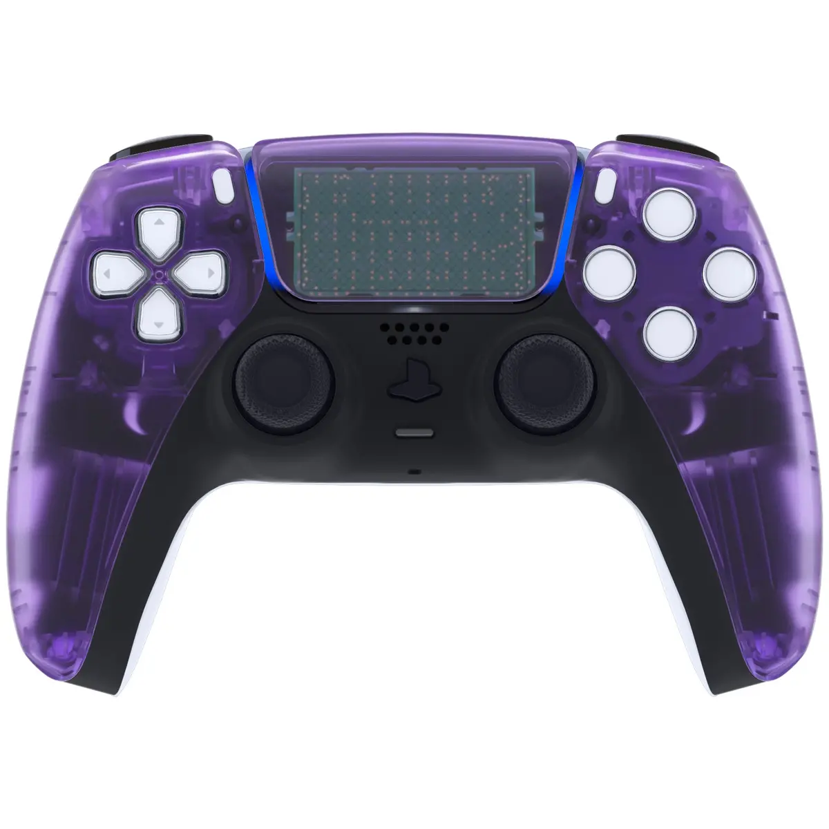 Extremerate Replacement Front Housing Shell With Touchpad Compatible With Ps5 Controller Bdm-010/020/030/040/050 - Clear Atomic Purple 2