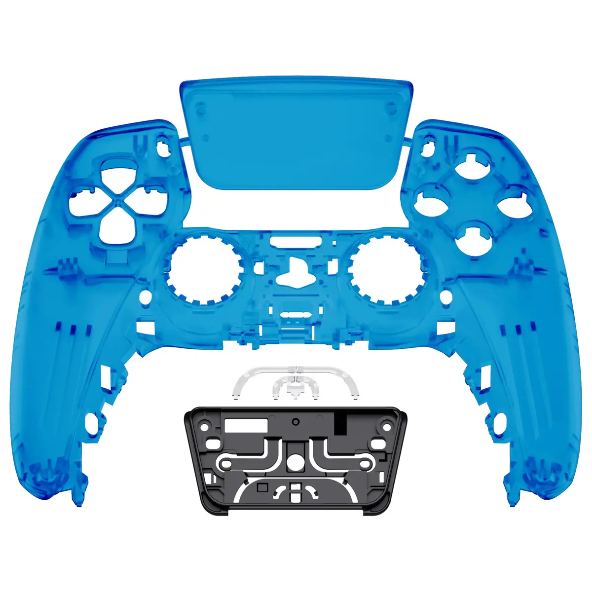 Extremerate Replacement Front Housing Shell With Touchpad Compatible With Ps5 Controller Bdm-010/020/030/040/050 - Clear Blue 1