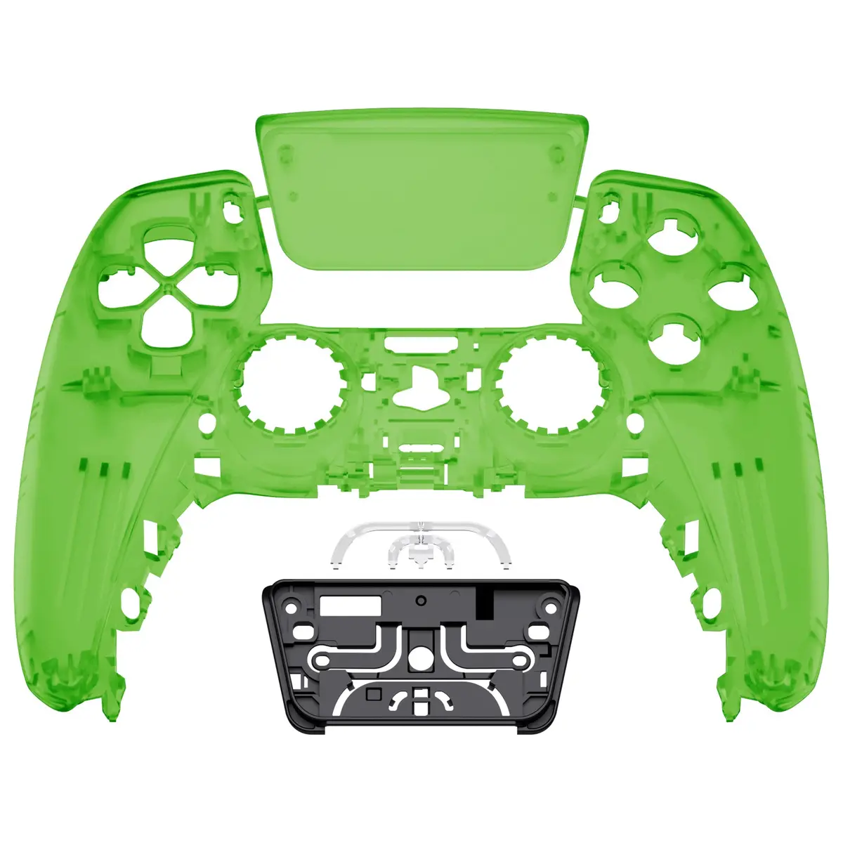 Extremerate Replacement Front Housing Shell With Touchpad Compatible With Ps5 Controller Bdm-010/020/030/040/050 - Clear Green 1