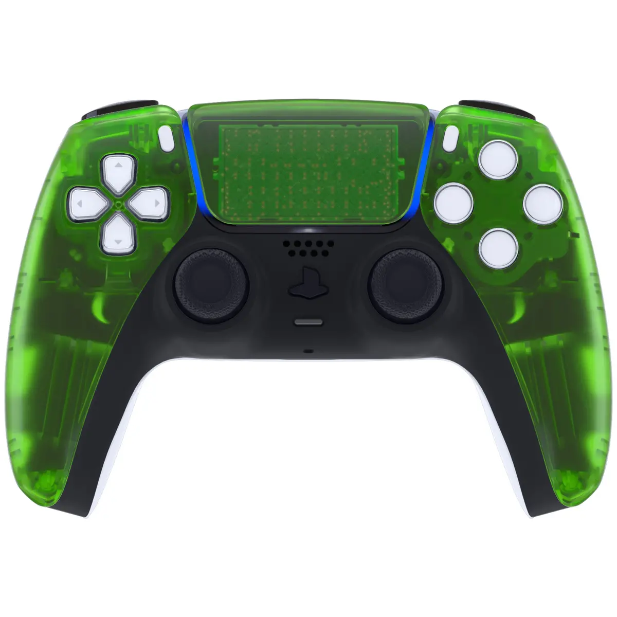 Extremerate Replacement Front Housing Shell With Touchpad Compatible With Ps5 Controller Bdm-010/020/030/040/050 - Clear Green 2