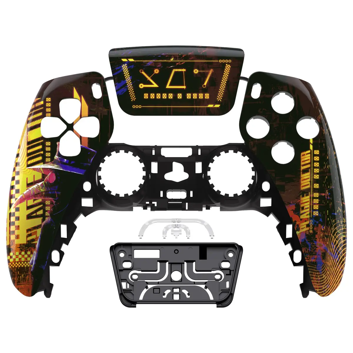 Extremerate Replacement Front Housing Shell With Touchpad Compatible With Ps5 Controller Bdm-010/020/030/040/050 - Cyber Plague 1