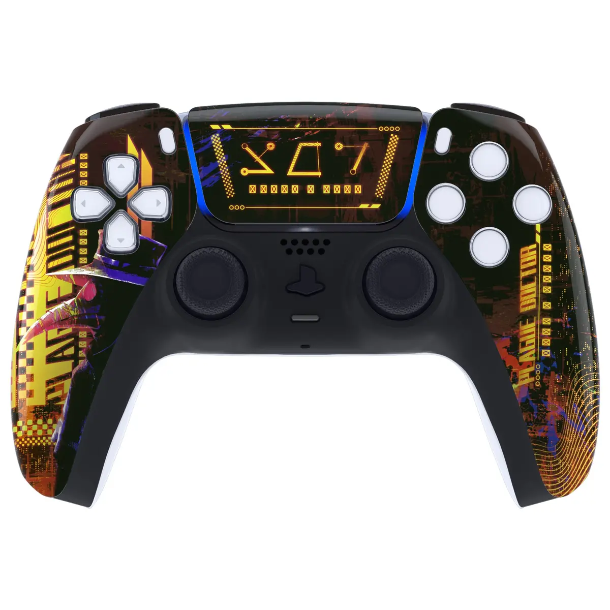 Extremerate Replacement Front Housing Shell With Touchpad Compatible With Ps5 Controller Bdm-010/020/030/040/050 - Cyber Plague 2