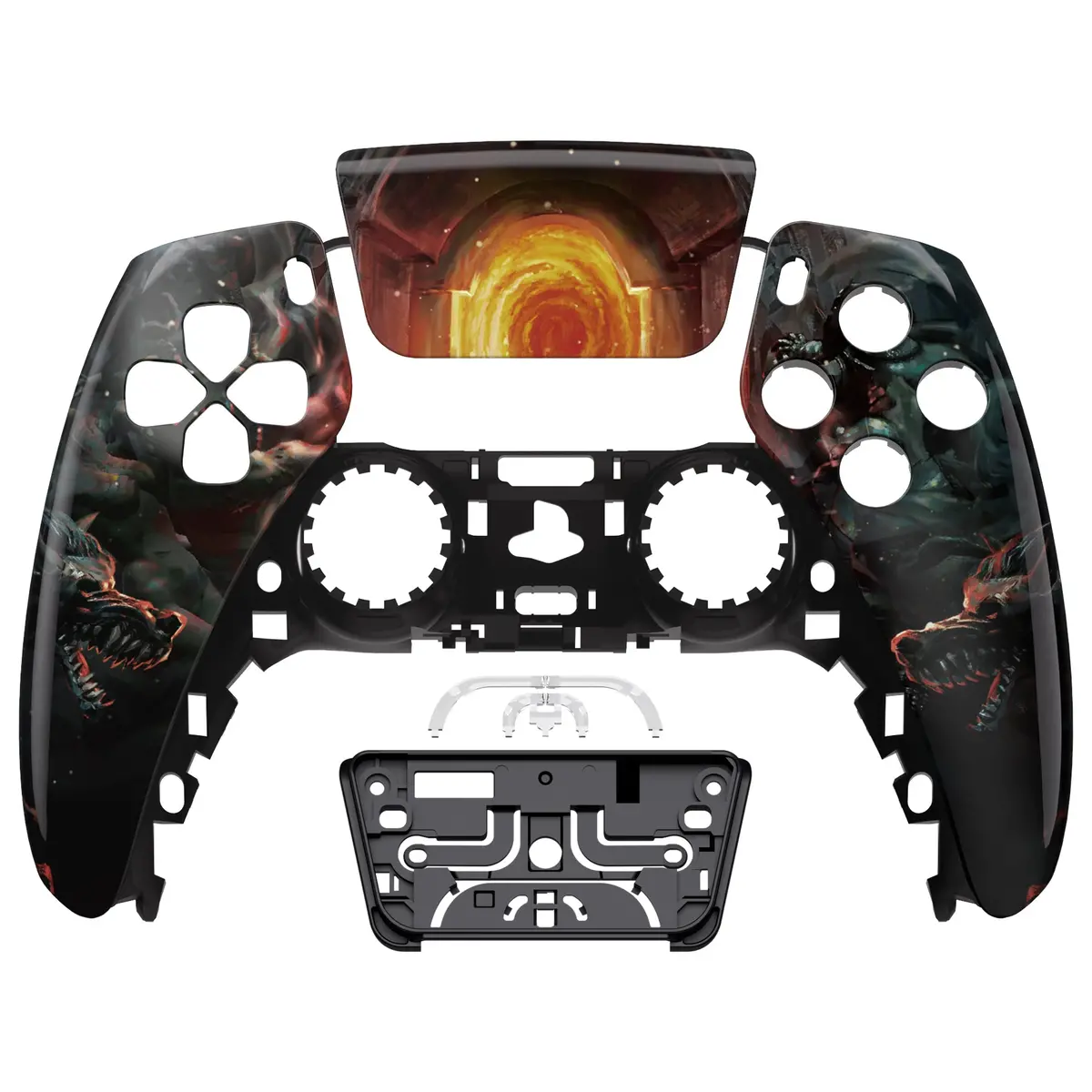 Extremerate Replacement Front Housing Shell With Touchpad Compatible With Ps5 Controller Bdm-010/020/030/040/050 - Entrance Of Hell 1