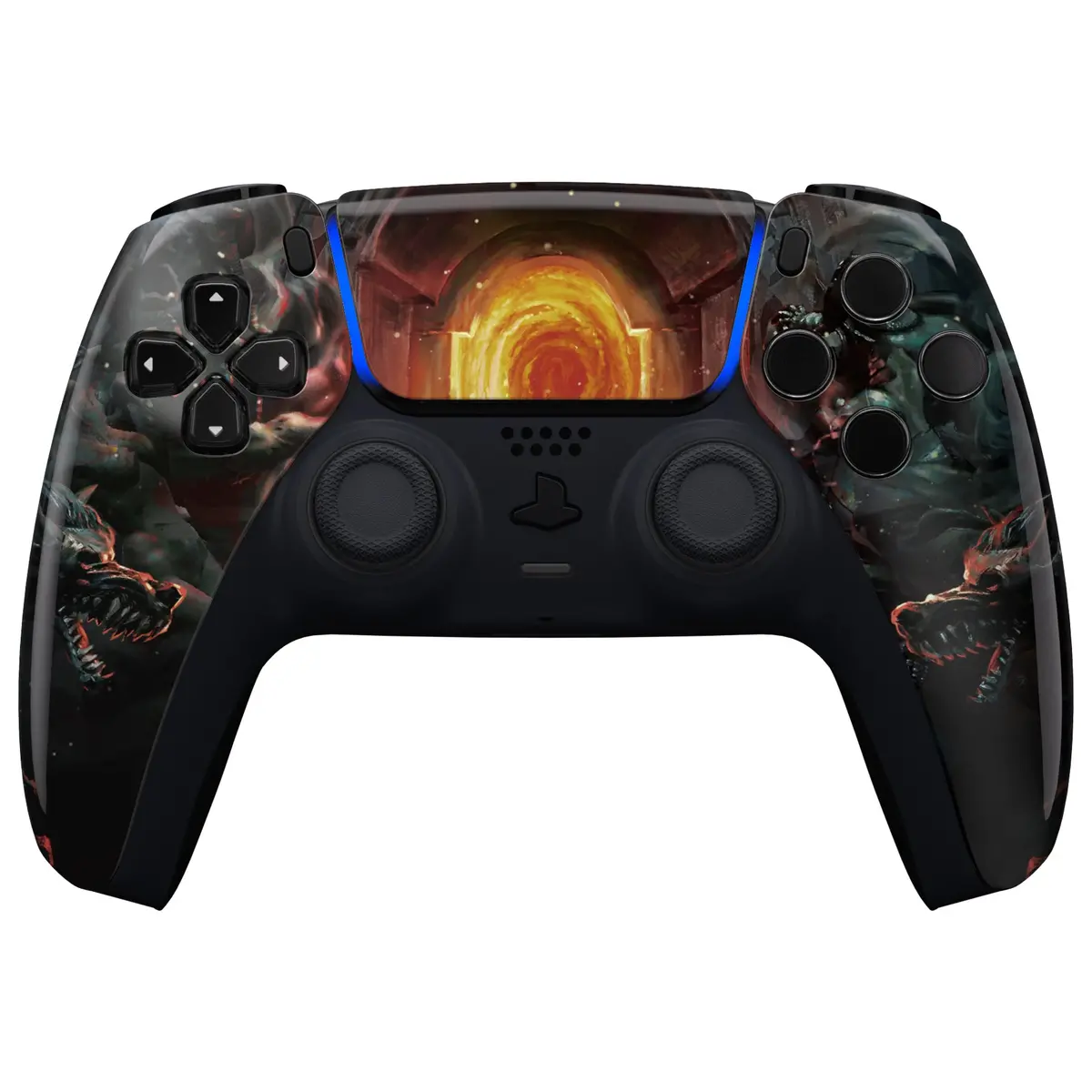 Extremerate Replacement Front Housing Shell With Touchpad Compatible With Ps5 Controller Bdm-010/020/030/040/050 - Entrance Of Hell 2