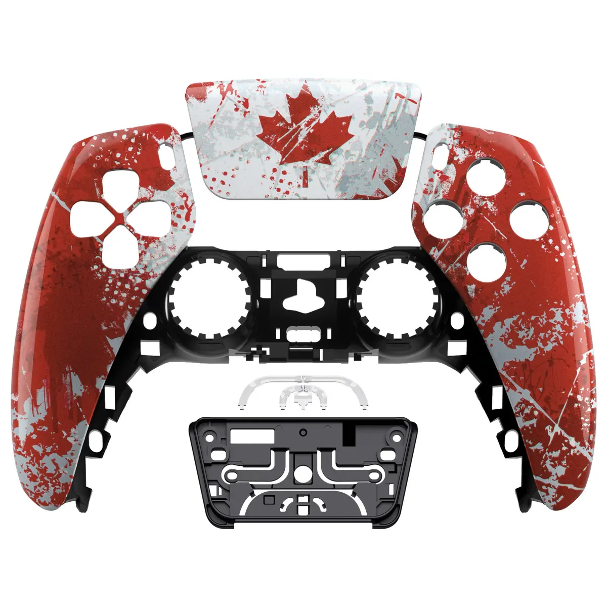 Extremerate Replacement Front Housing Shell With Touchpad Compatible With Ps5 Controller Bdm-010/020/030/040/050 - Impression Canada Flag 1