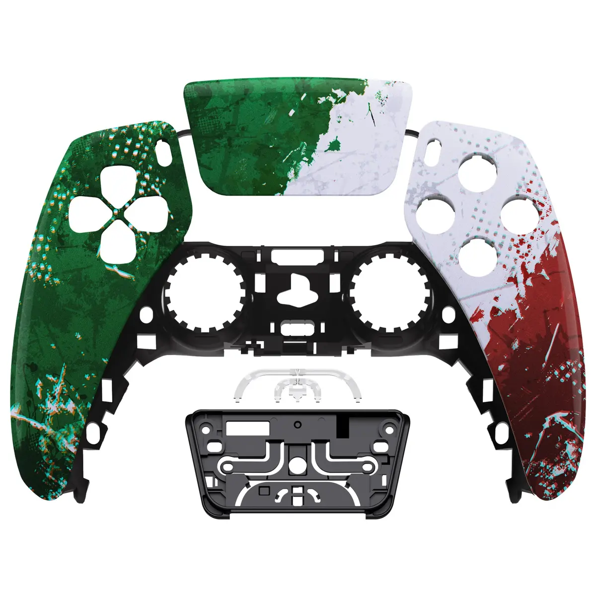 Extremerate Replacement Front Housing Shell With Touchpad Compatible With Ps5 Controller Bdm-010/020/030/040/050 - Impression Italy Flag 1