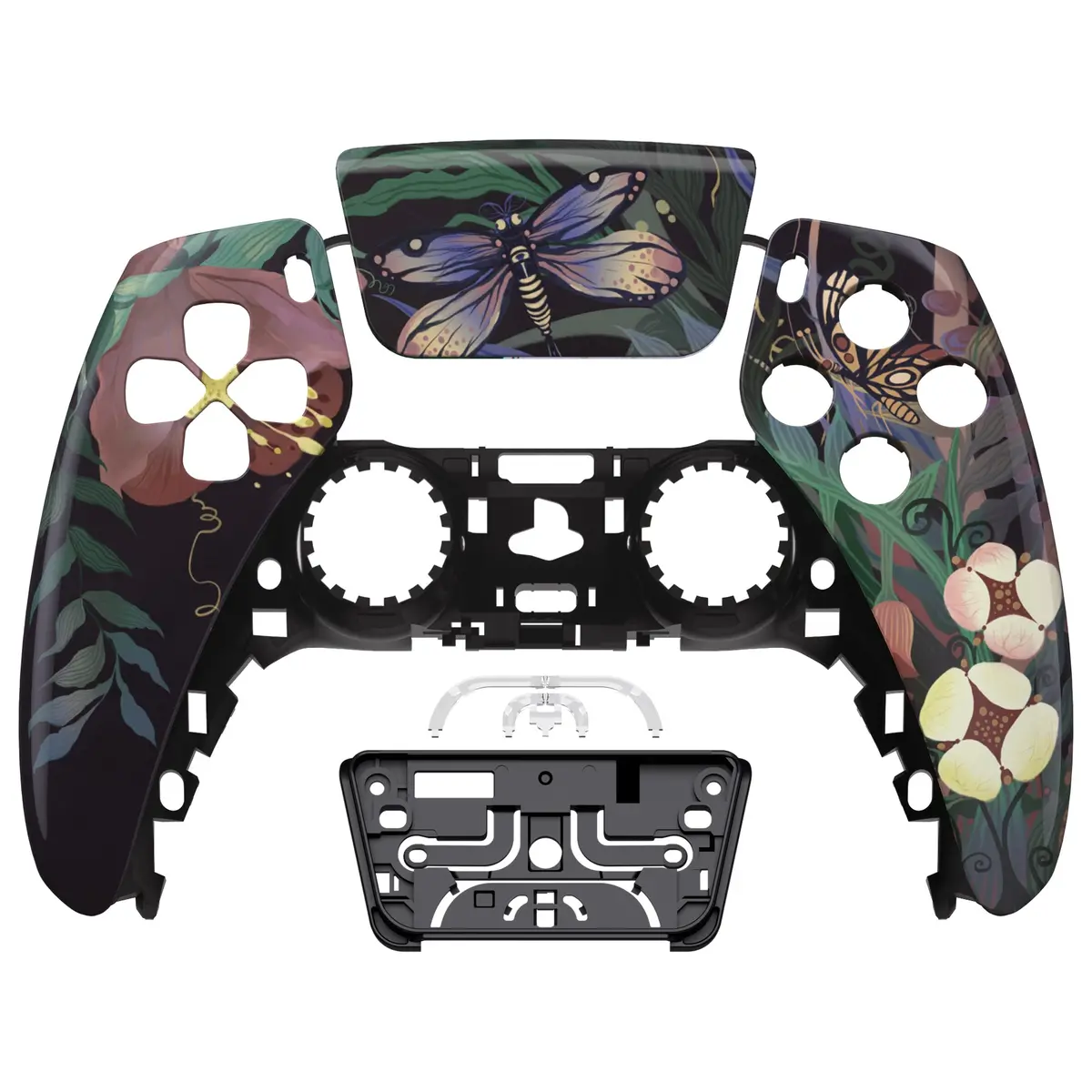 Extremerate Replacement Front Housing Shell With Touchpad Compatible With Ps5 Controller Bdm-010/020/030/040/050 - Mysterious Garden 1