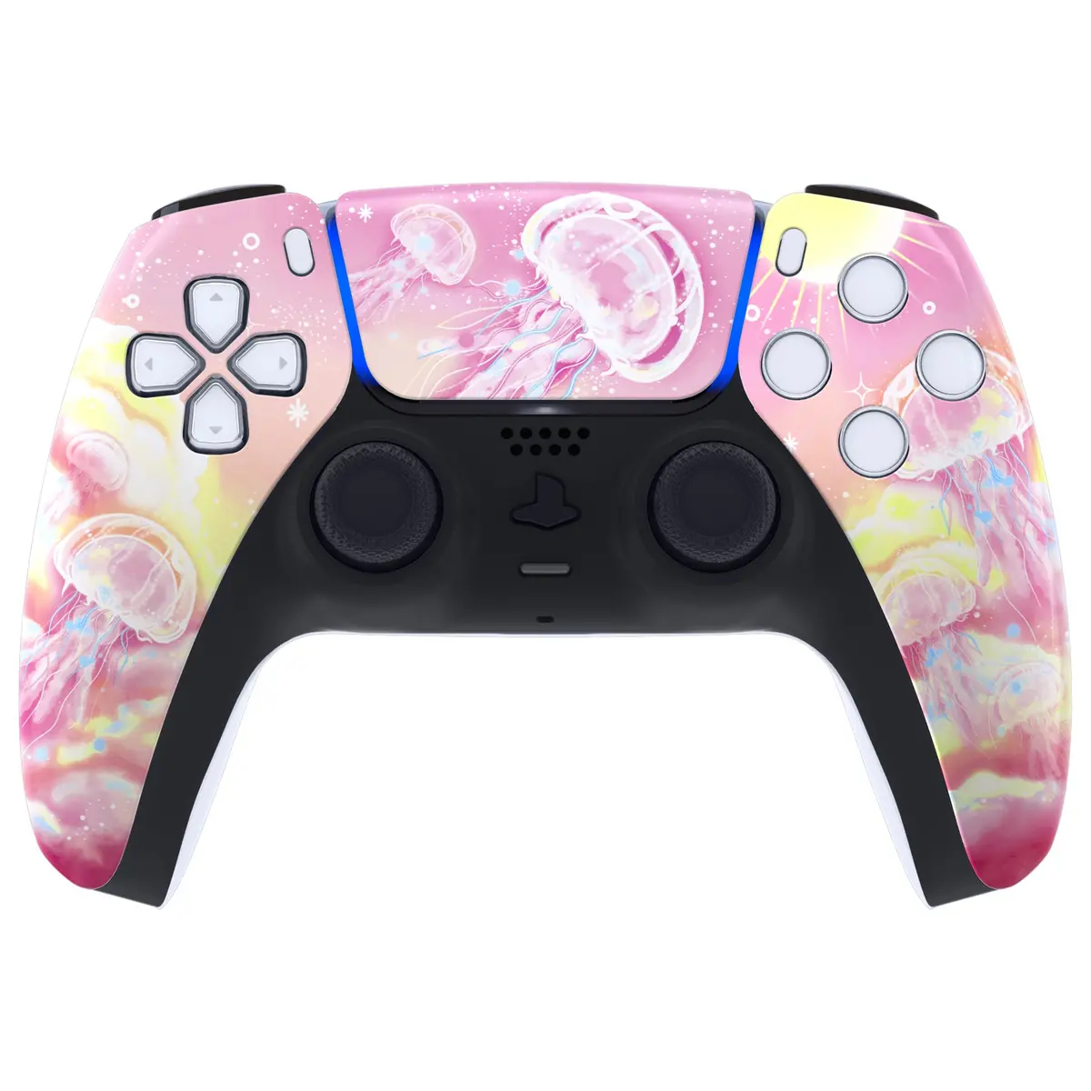 Extremerate Replacement Front Housing Shell With Touchpad Compatible With Ps5 Controller Bdm-010/020/030/040/050 - Pinky Jellyfish Heaven 2