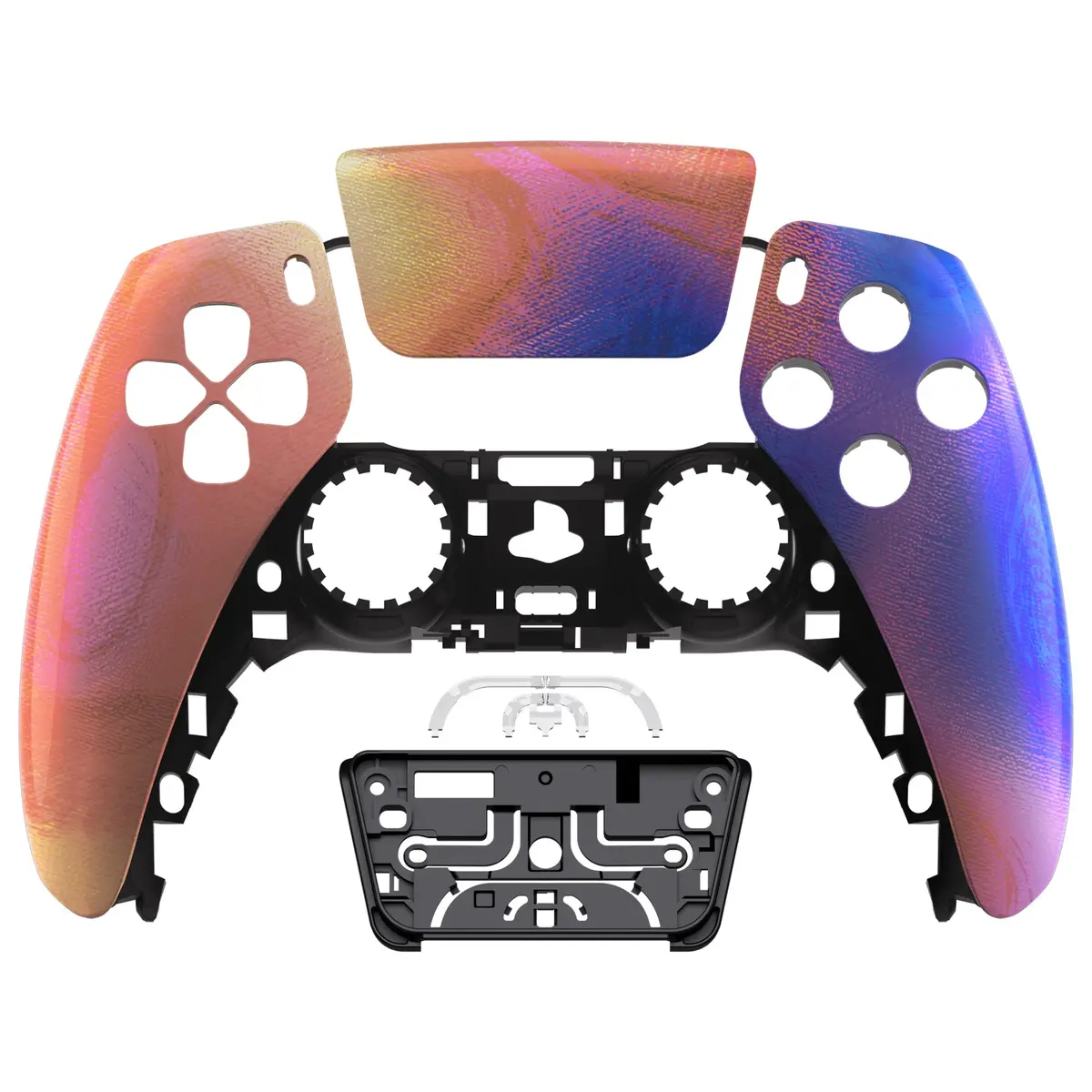 Extremerate Replacement Front Housing Shell With Touchpad Compatible With Ps5 Controller Bdm-010/020/030/040/050 - Purple Red Swirl 1