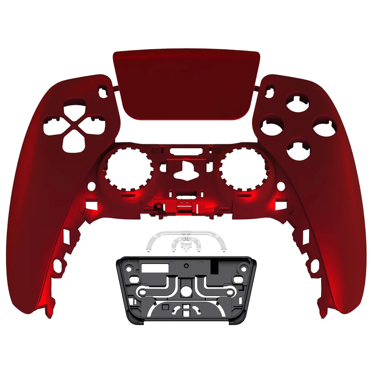Extremerate Replacement Front Housing Shell With Touchpad Compatible With Ps5 Controller Bdm-010/020/030/040/050/060 - Scarlet Red 1
