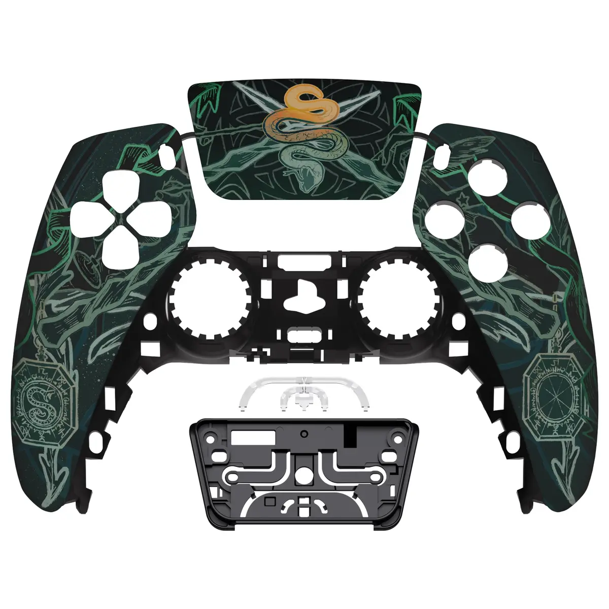 Extremerate Replacement Front Housing Shell With Touchpad Compatible With Ps5 Controller Bdm-010/020/030/040/050 - Serpent Totem 1