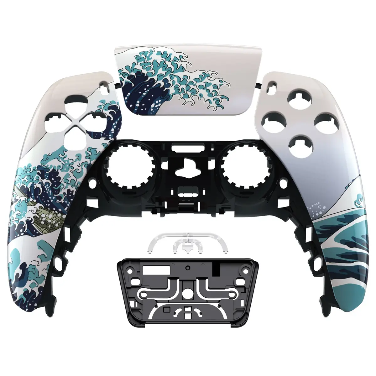 Extremerate Replacement Front Housing Shell With Touchpad Compatible With Ps5 Controller Bdm-010/020/030/040/050/060 - The Great Wave 1