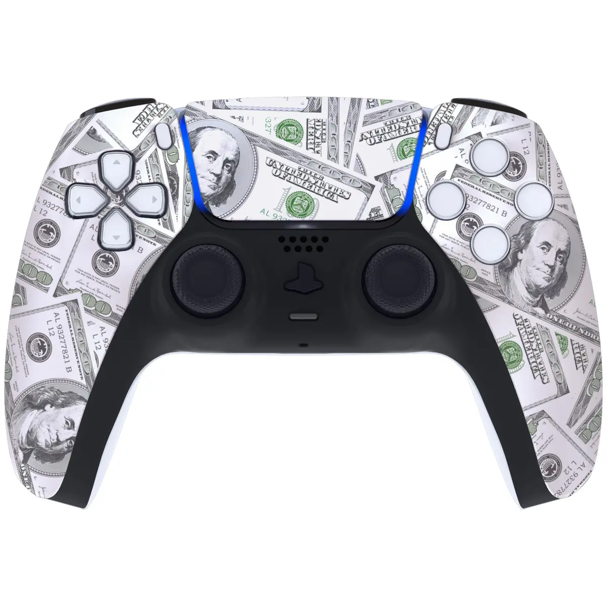 Extremerate Replacement Front Housing Shell With Touchpad Compatible With Ps5 Controller Bdm-010/020/030/040/050 - The $100 Cash Money 2