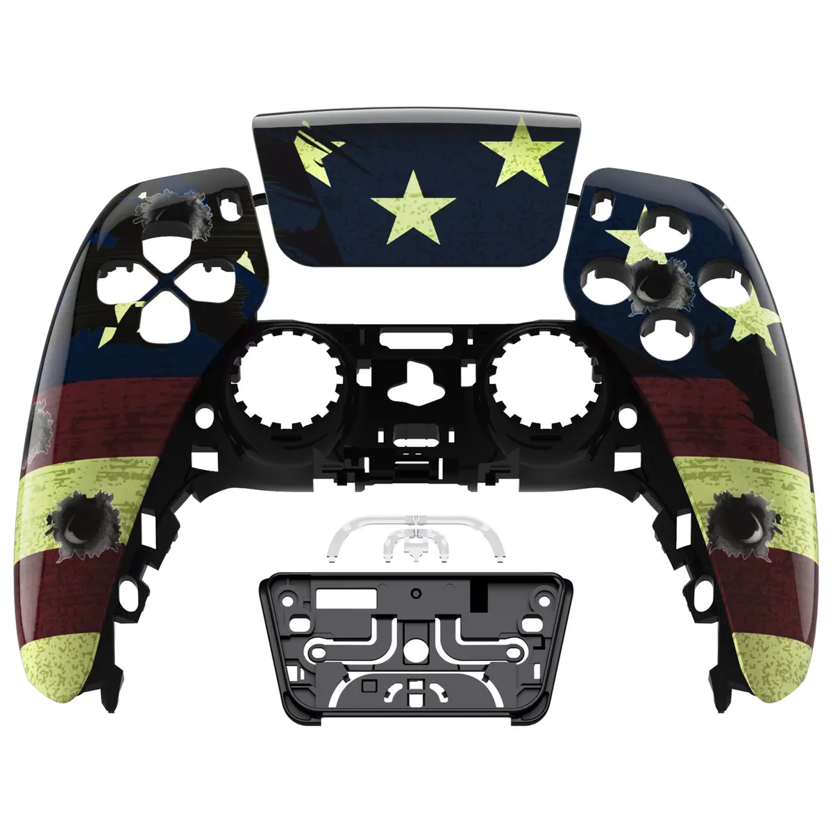 Extremerate Replacement Front Housing Shell With Touchpad Compatible With Ps5 Controller Bdm-010/020/030/040/050 - Us Flag The Stars & Stripes 1