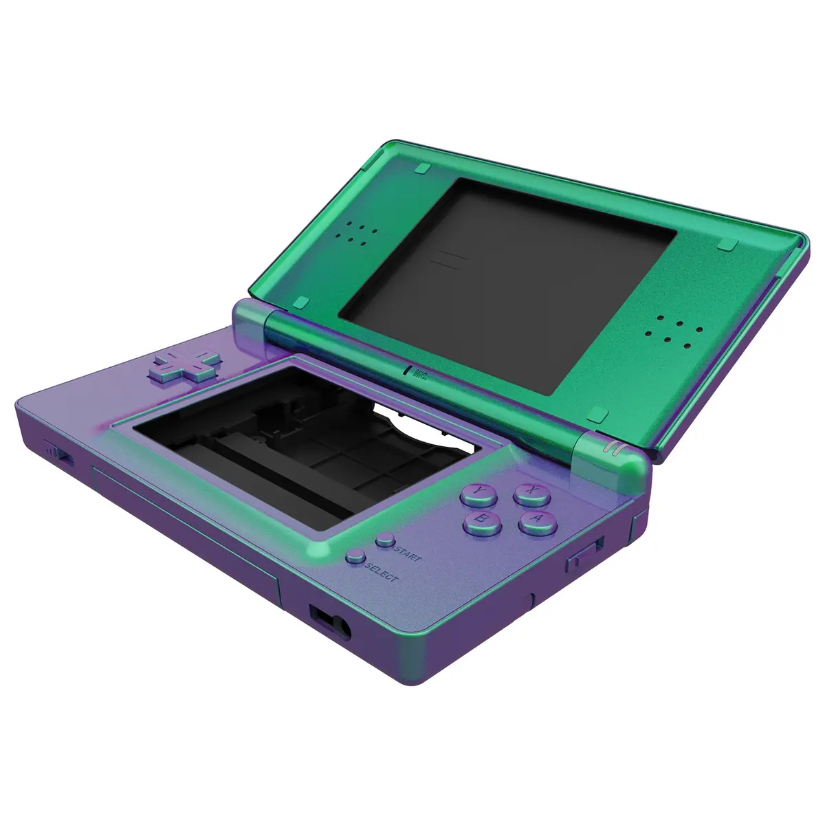 Extremerate Replacement Full Housing Shell & Buttons With Screen Lens For Nintendo Ds Lite Ndsl - Chameleon Green Purple 1