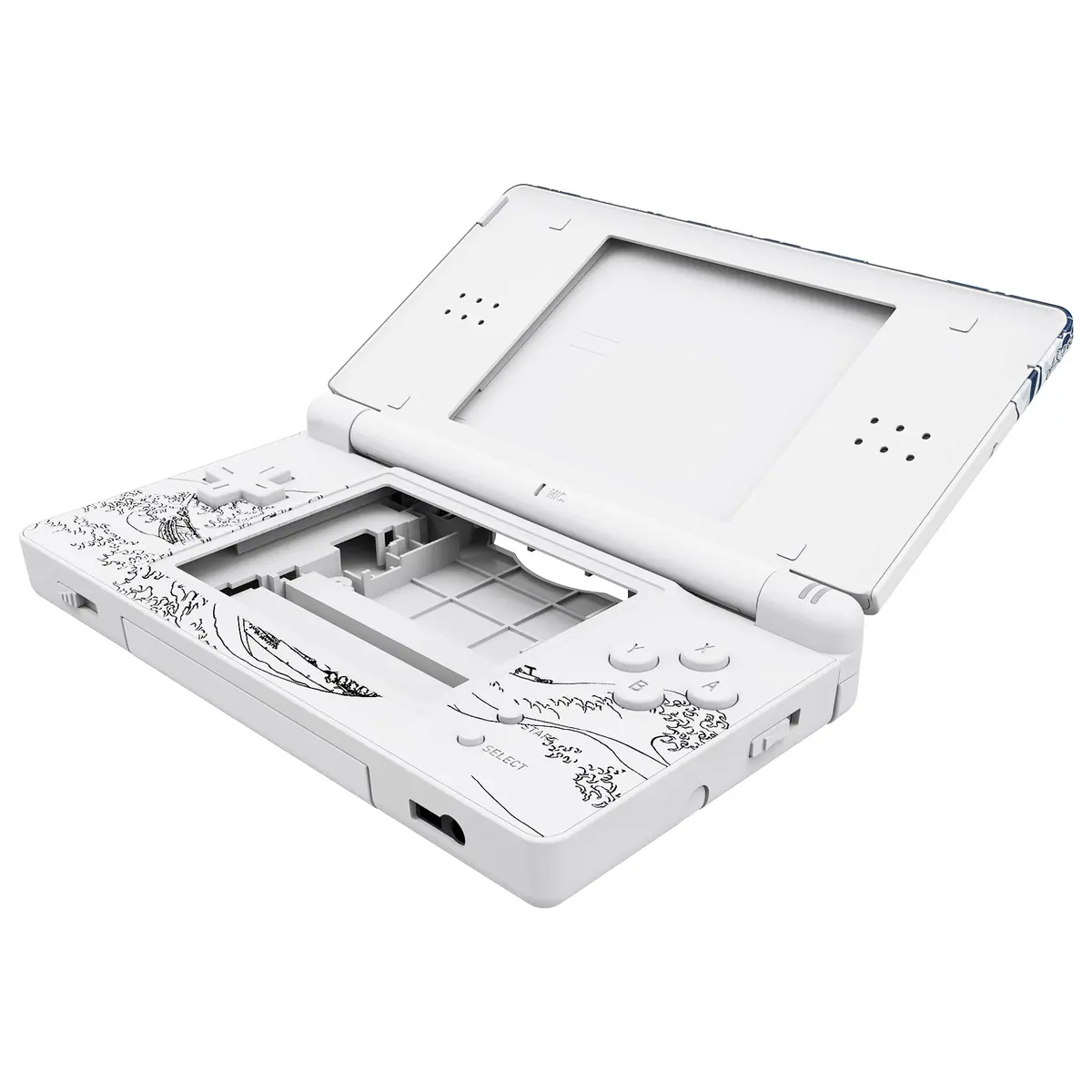 Extremerate Replacement Full Housing Shell & Buttons With Screen Lens For Nintendo Ds Lite Ndsl - The Great Wave 1