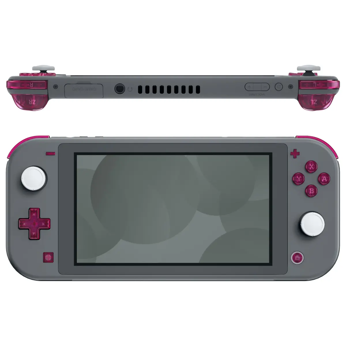 Extremerate Replacement Full Set Buttons For Ns Switch Lite - Clear Candy Pink 1