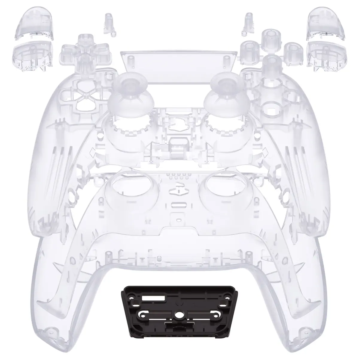 Extremerate Replacement Full Set Shells With Buttons Compatible With Ps5 Controller Bdm-010/020 - Clear 1