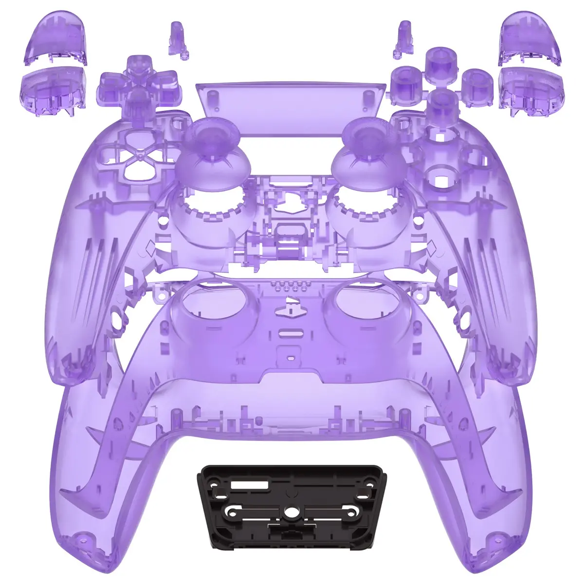 Extremerate Replacement Full Set Shells With Buttons Compatible With Ps5 Controller Bdm-010/020 - Clear Atomic Purple 1